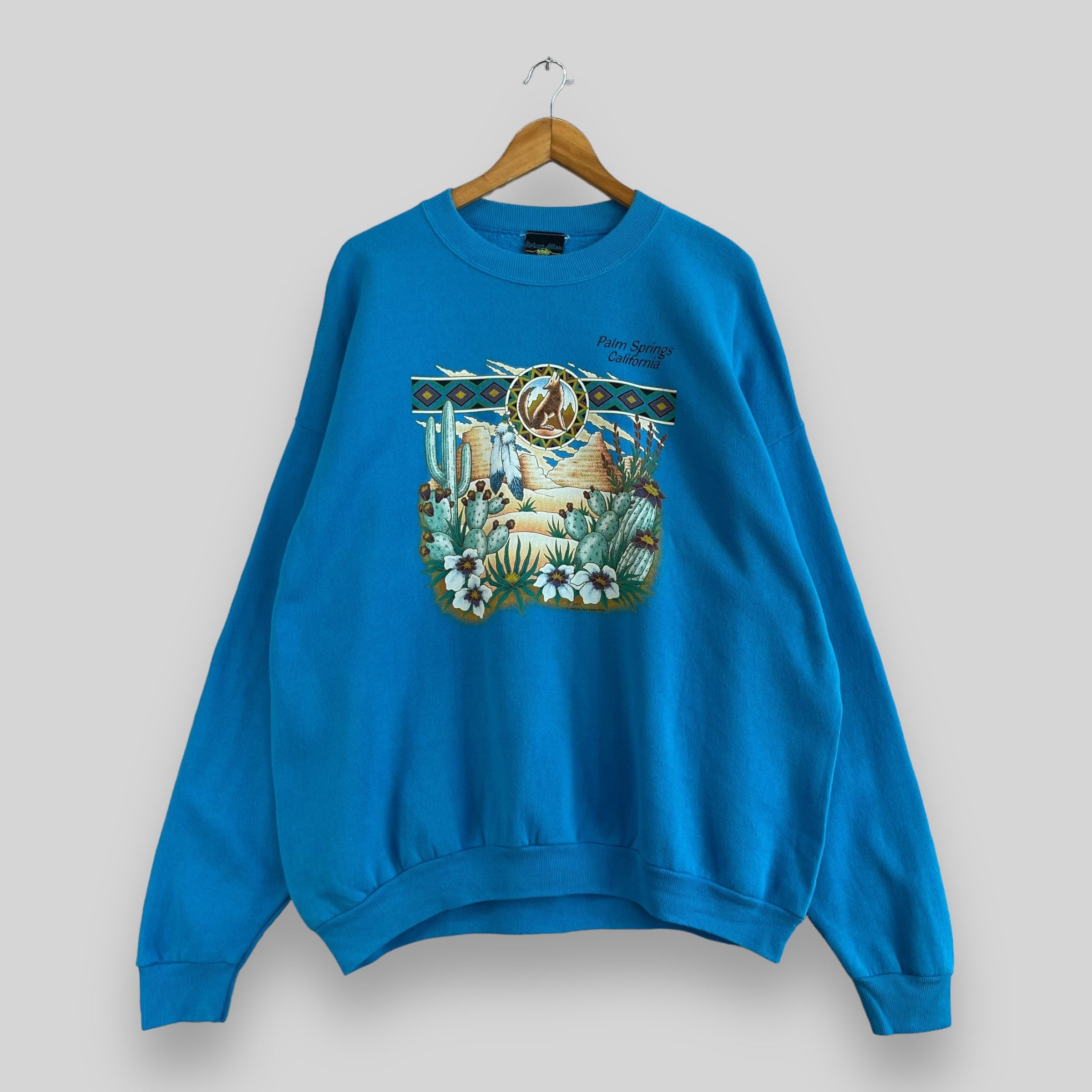 Vintage Vintage PALM SPRING California Printed Crewneck Sweatshirt Size US XL / EU 56 / 4 - 1 Thumbnail