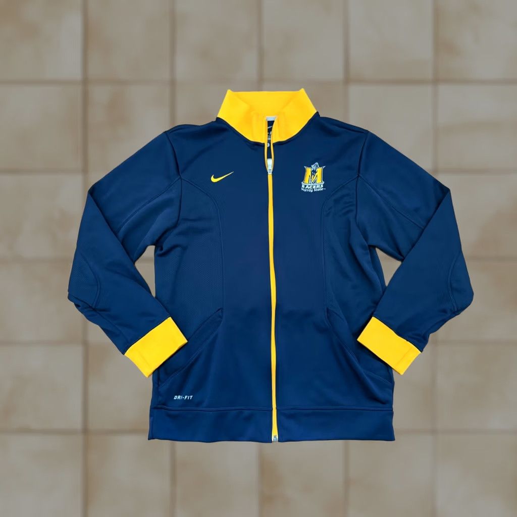 Nike VINTAGE Nike Murray State Racers Track Jacket Zip Blue Mens Small Hooded? Size US L / EU 52-54 / 3 - 1 Thumbnail