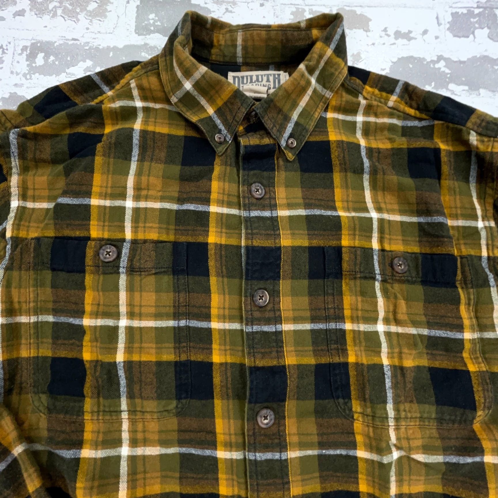 Vintage Duluth Trading Shirt Men Large Yellow Plaid Flannel Button-Up Relaxed Fit Western Cowboy Mens Size US L / EU 52-54 / 3 - 4 Thumbnail
