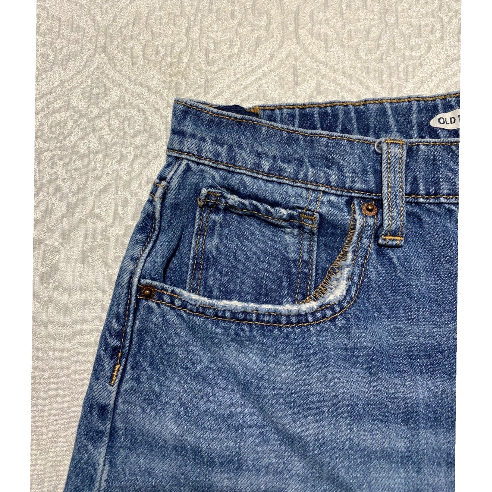 Old Navy Old Navy Jeans Straight Women's High Rise 16 Medium Wash Denim 28in Inseam 5-Pocket Button Fly Cotton Size 38" / US 16 / IT 52 - 2 Thumbnail