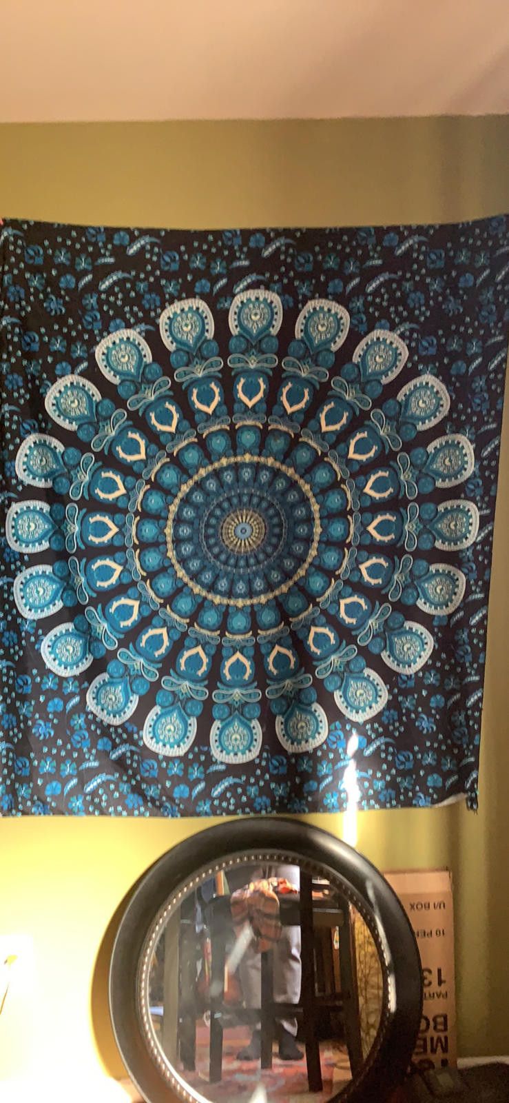 Other Boho Blue Mandala Wall Tapestry - Instant Zen Vibes Size ONE SIZE - 1 Thumbnail