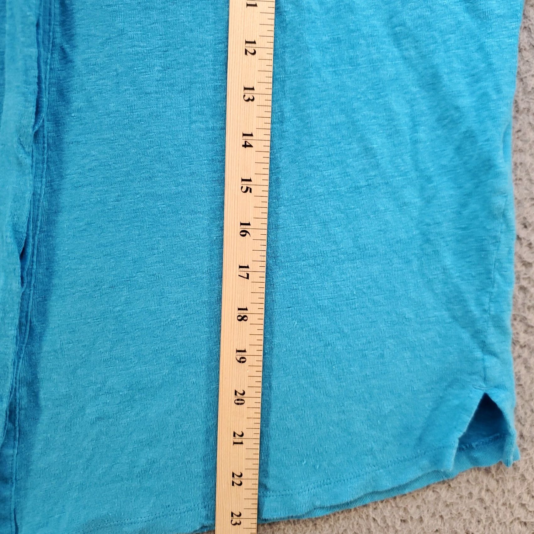 Vintage Chicos Blouse Shirt Womens M Blue Linen Button Up Short Sleeve Collared Pleated Back Casual Size M / US 6-8 / IT 42-44 - 2 Thumbnail