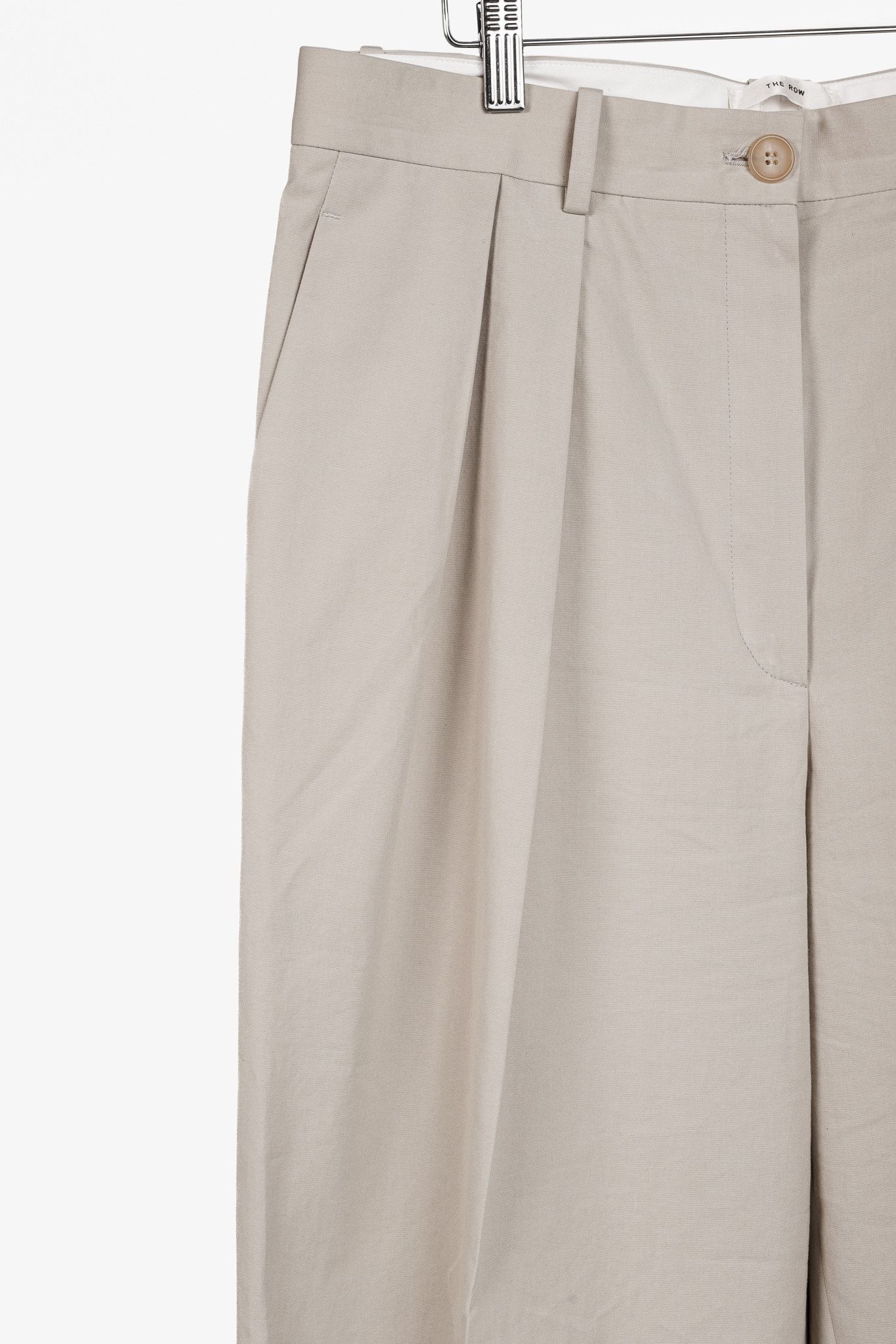 The Row The Row Igor Oatmeal Cotton Pleated Wide-Leg Pants Size 32" / US 10 / IT 46 - 5 Thumbnail