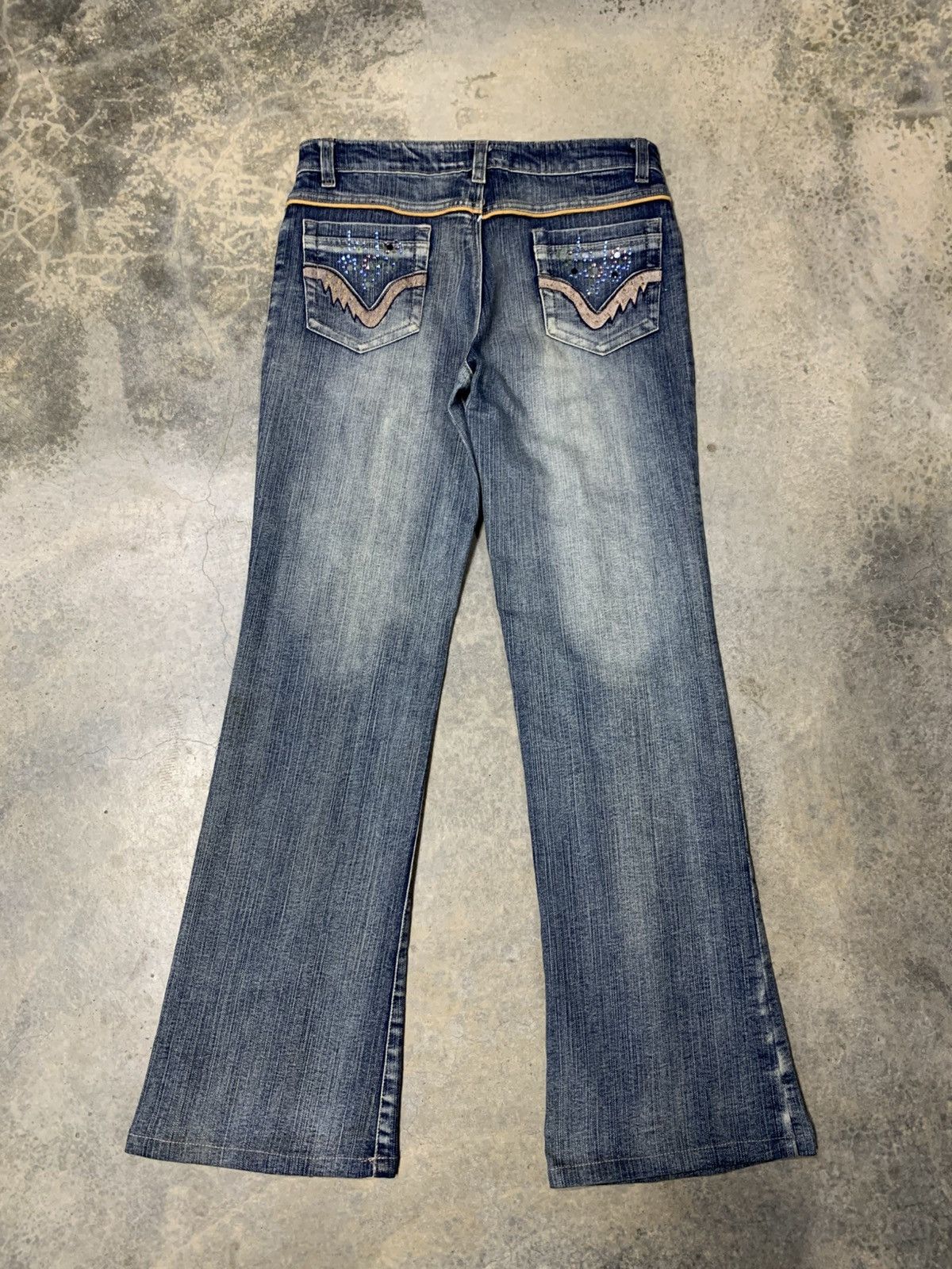 Japanese Brand × Vintage Flare denim X.F.Y.Y jean nice design Size 29" - 2 Thumbnail