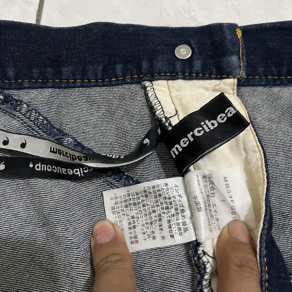 Kapital 00s Japanese brand Mercibeaucoup skirt denim blue Size 29" - 8 Thumbnail