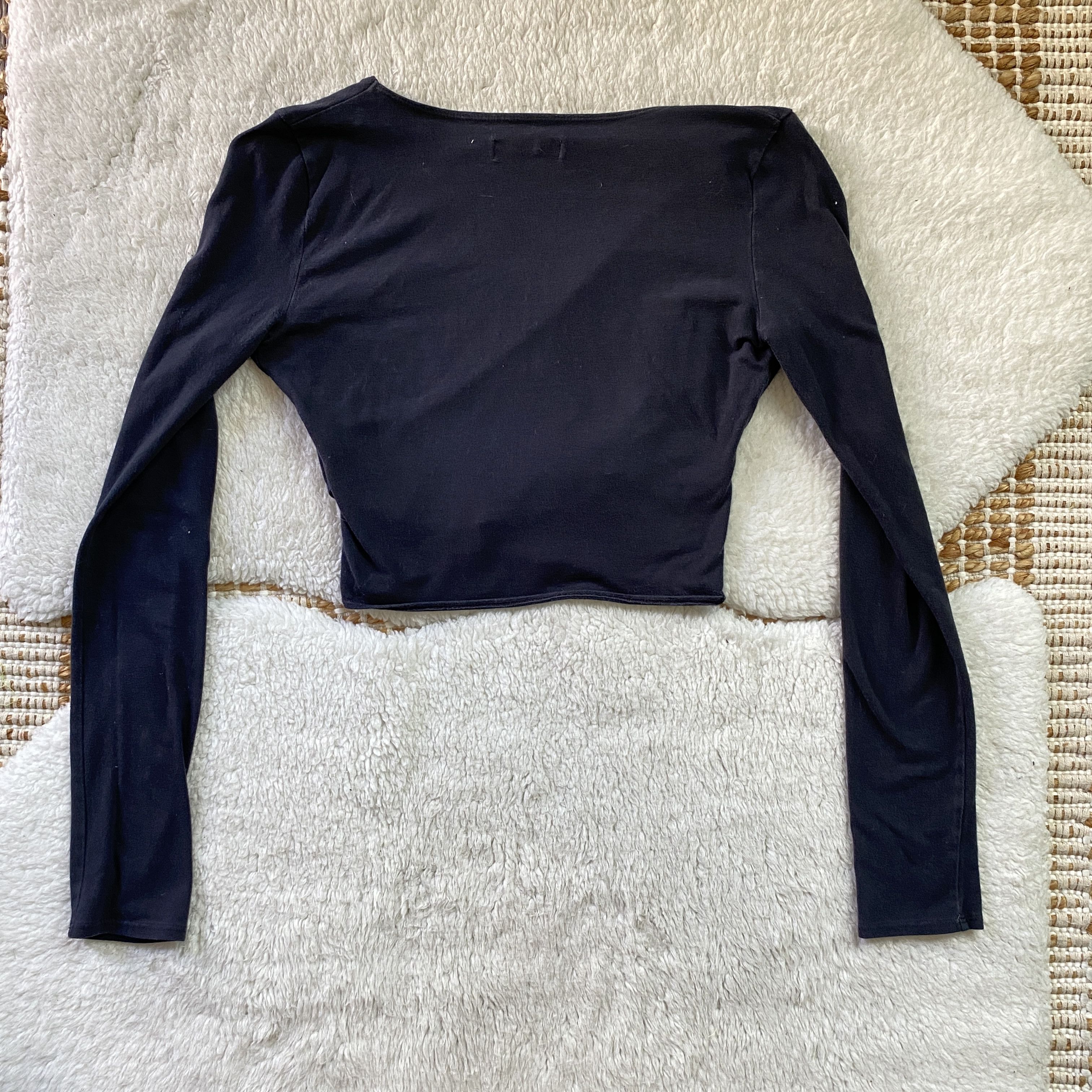Abercrombie & Fitch Abercrombie & Fitch Cropped Wrap Long Sleeve Top Size M / US 6-8 / IT 42-44 - 4 Thumbnail