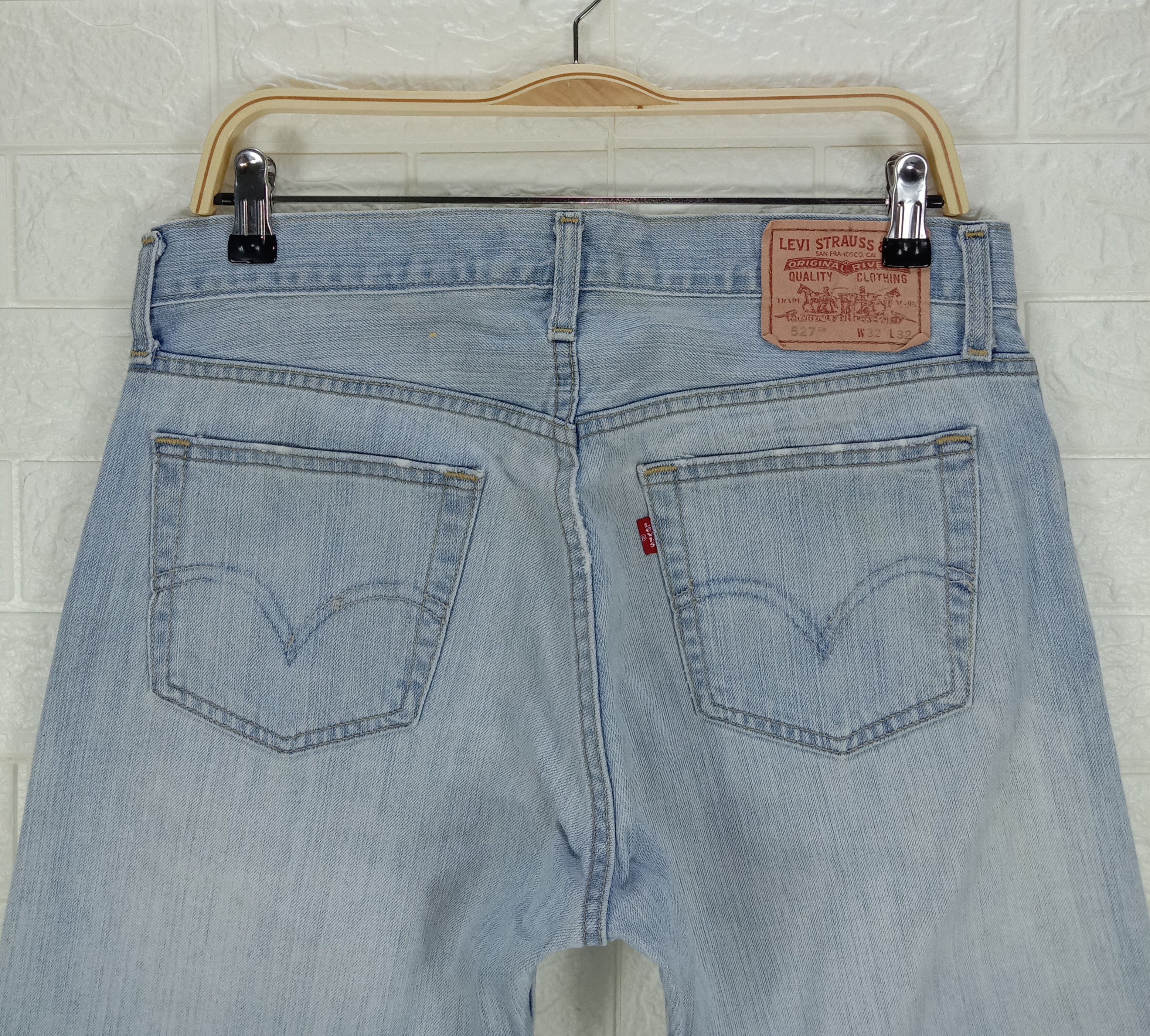Levi's Vintage Levi's 527 Flare Jeans Light Wash Denim Size US 32 / EU 48 - 6 Thumbnail