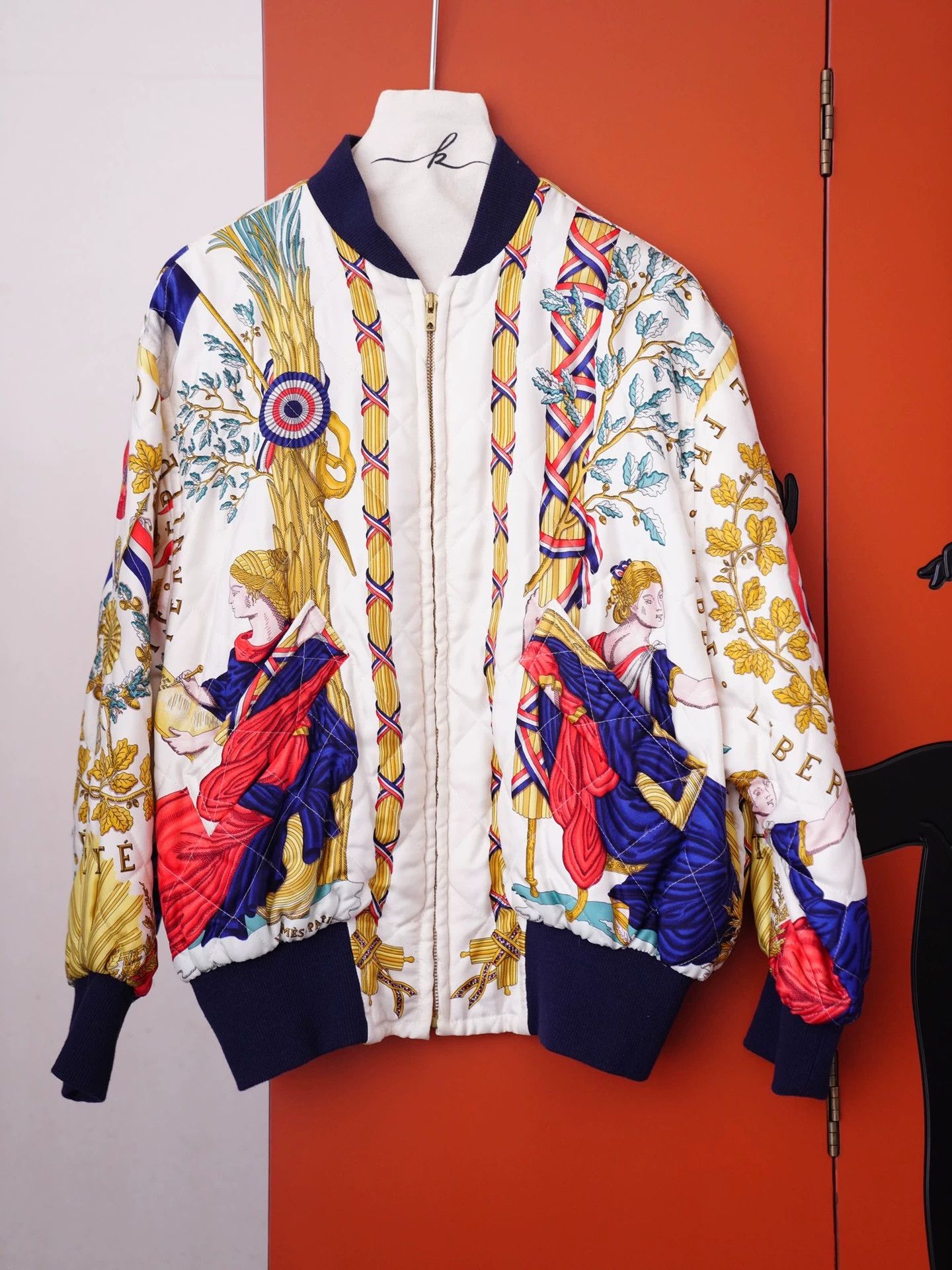 Hermes Hermes Vtg Silk Quilted French Revolution Jacket Size M / US 6-8 / IT 42-44 - 2 Thumbnail