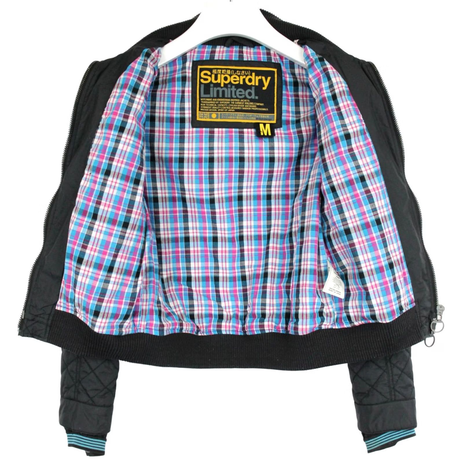 Superdry SUPERDRY Jacket Men's MEDIUM Full Zip Quilted Padded Black Size US M / EU 48-50 / 2 - 4 Thumbnail