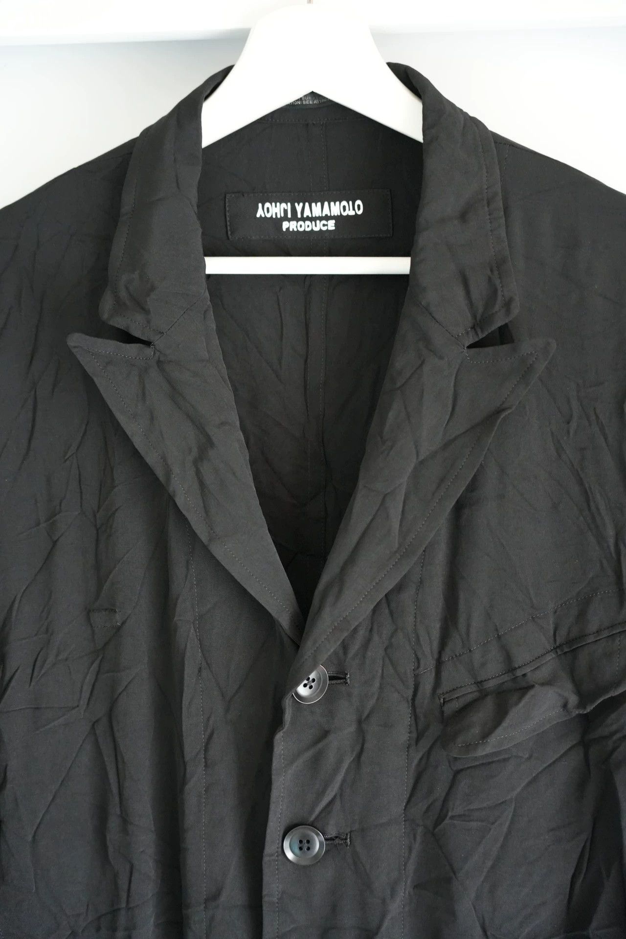 Yohji Yamamoto Yohji Yamamoto 19AW Pour Homme Crinkled Acet Coat Size US M / EU 48-50 / 2 - 3 Thumbnail