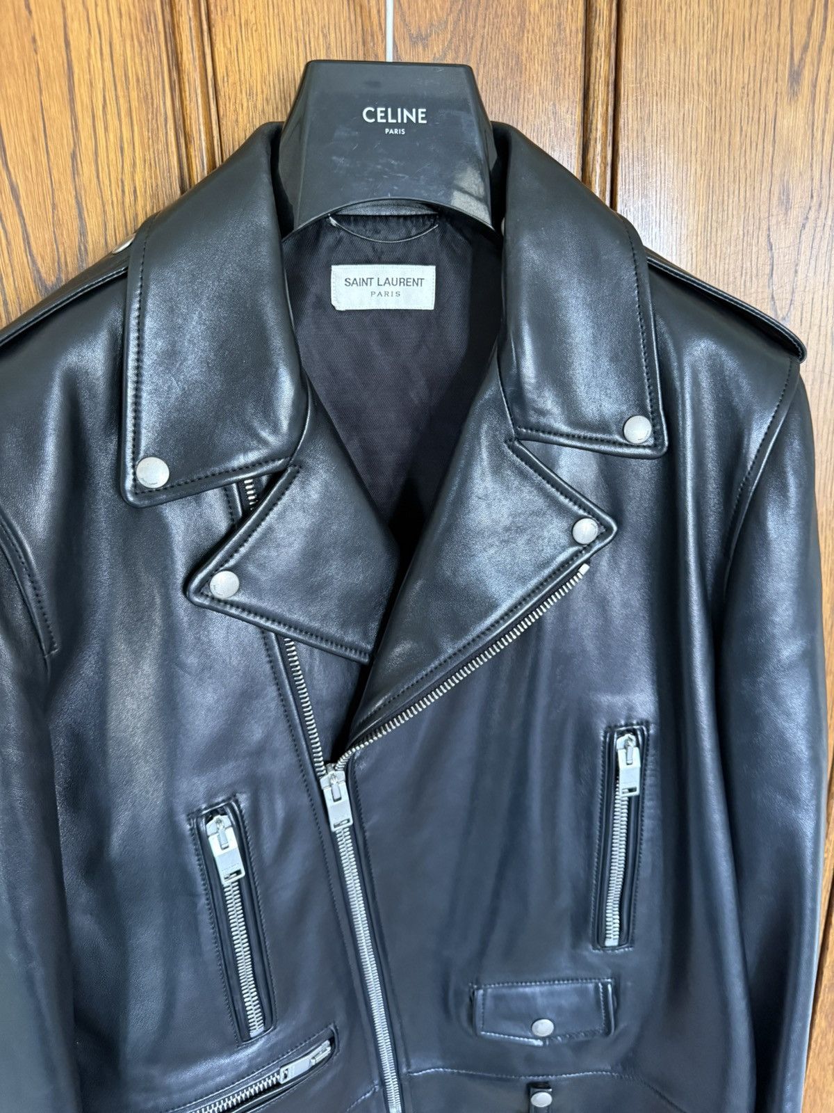 Saint Laurent Paris FW13 Holy Grail Saint Laurent L01 biker leather jacket 54 XL Size US L / EU 52-54 / 3 - 14 Thumbnail