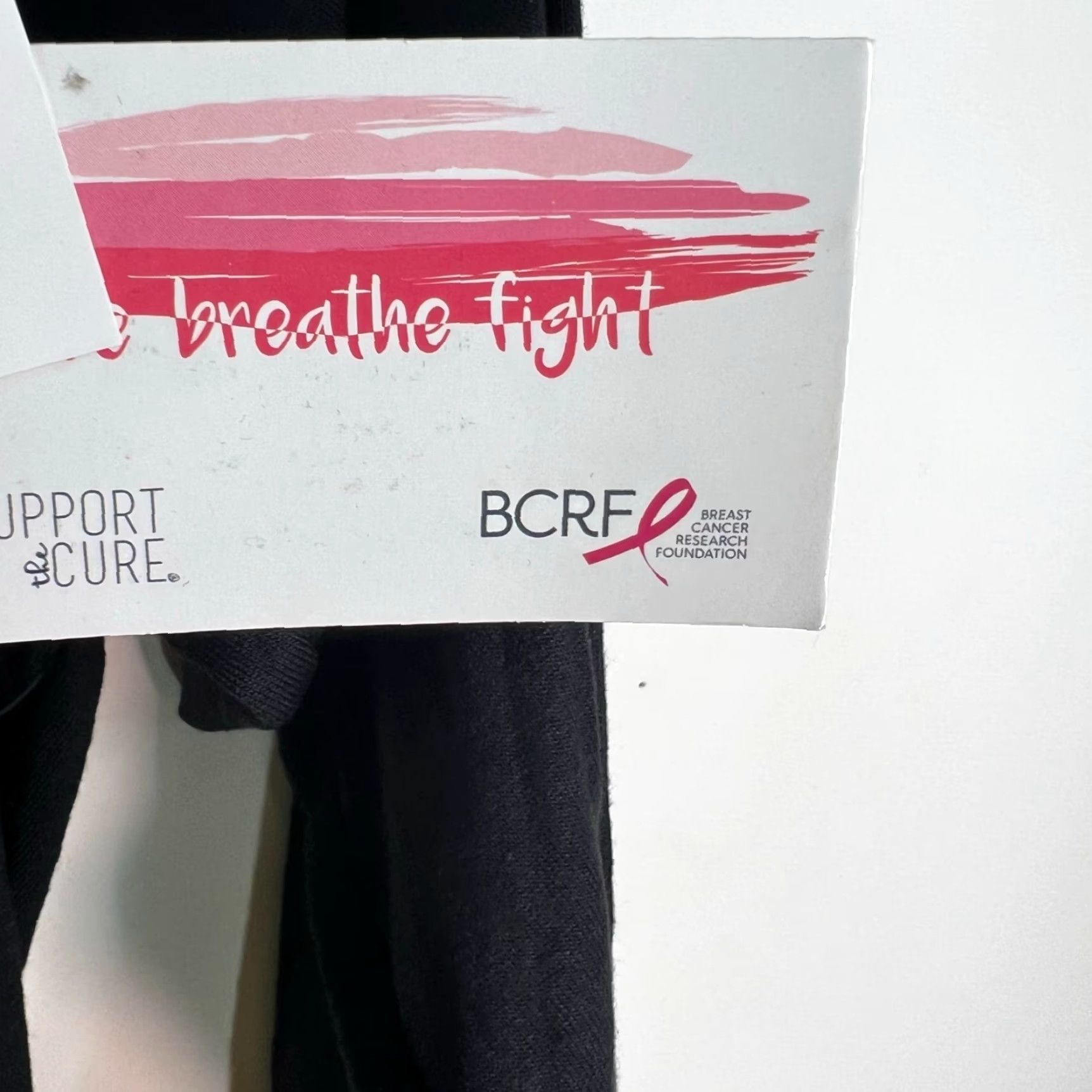 Olive LIVE BREATHE FIGHT T-Shirt Women Black L Size 100% Cotton Floral Chambray Crew Neck Long Sleeve Strong Female Hero Pink Accent Women’s Tee Size L / US 10 / IT 46 - 4 Thumbnail