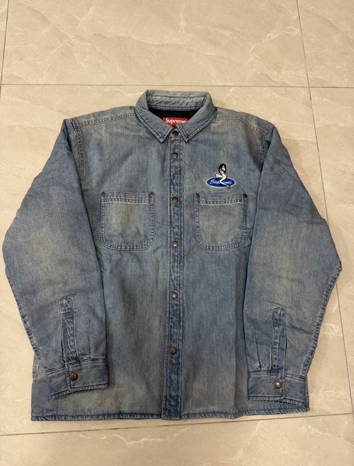 Supreme Supreme SS26 WEEK3 Quilted Lined Denim Snap Shirt J34 Size US M / EU 48-50 / 2 - 1 Thumbnail