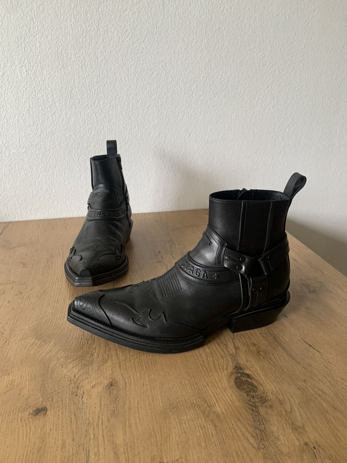 Balenciaga Balenciaga Harness Santiag Boots All Black Grailed