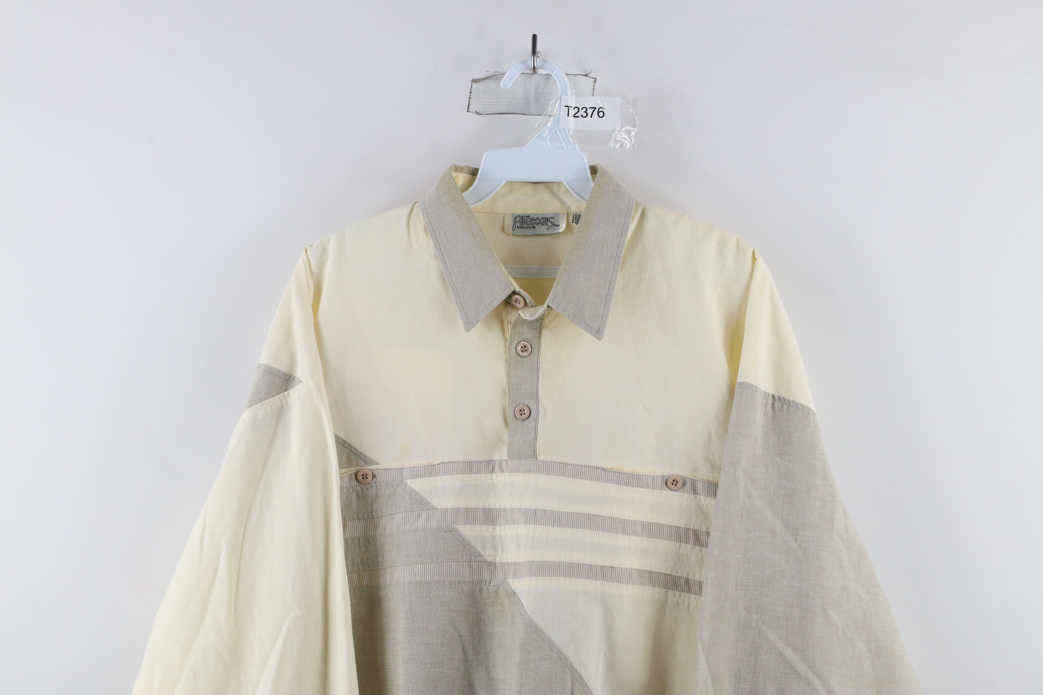 Vintage Vintage 90s Streetwear Striped Collared Pullover Polo Shirt Size US L / EU 52-54 / 3 - 2 Thumbnail