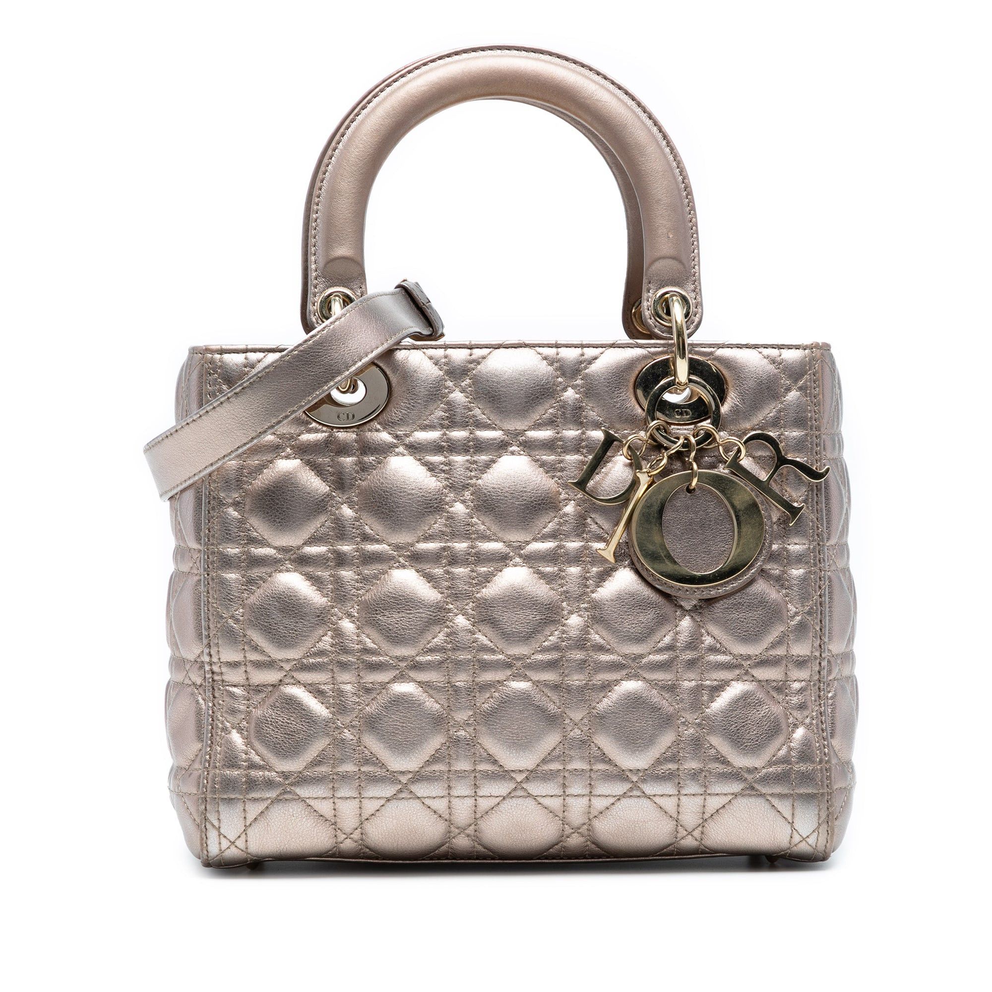 Dior Medium Metallic Lambskin Cannage Lady Dior Size ONE SIZE - 1 Thumbnail