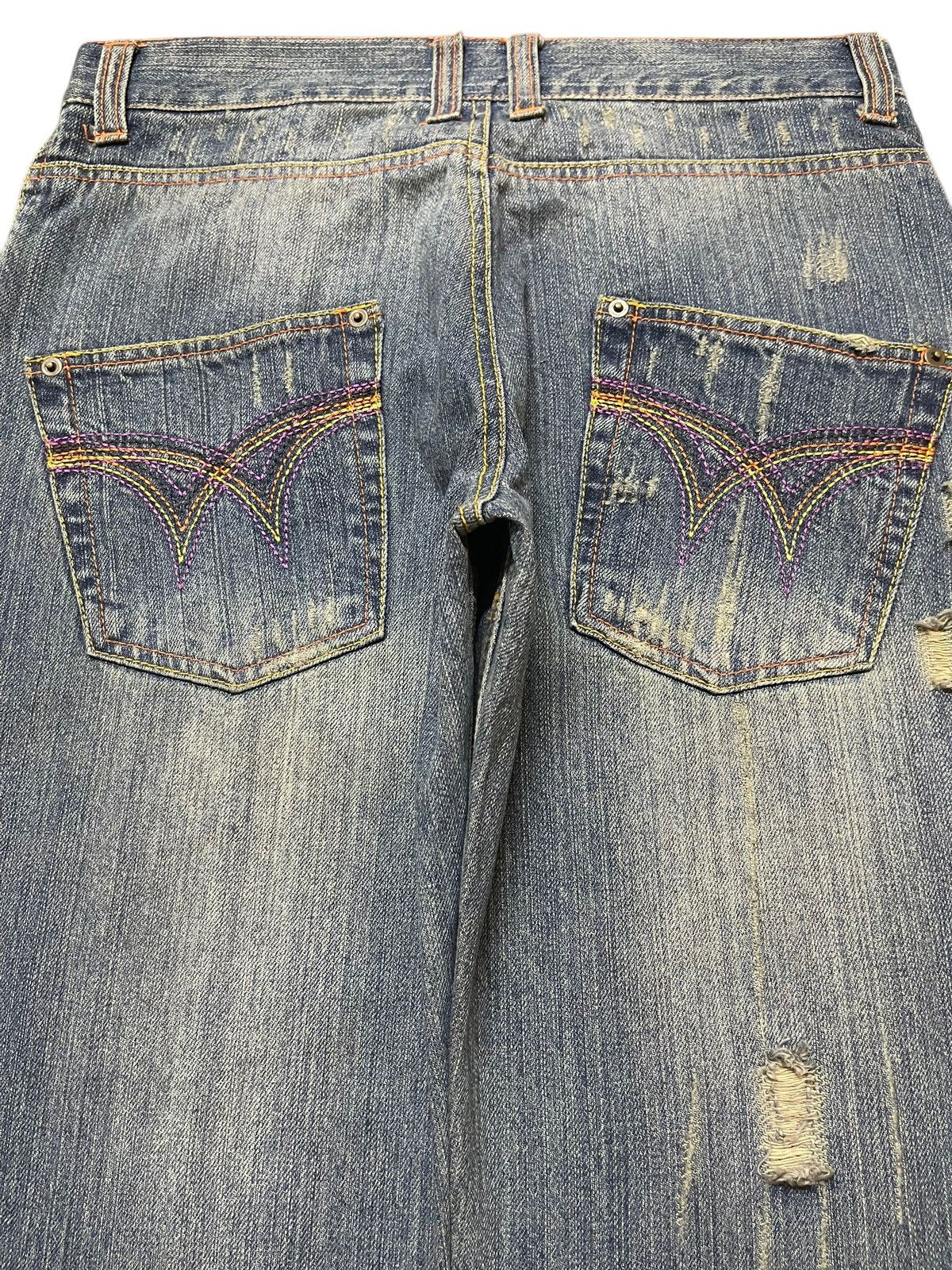 In The Attic Vintage Japanese Brand Faded Wash Style Distress Loose Jeans Size US 32 / EU 48 - 5 Thumbnail