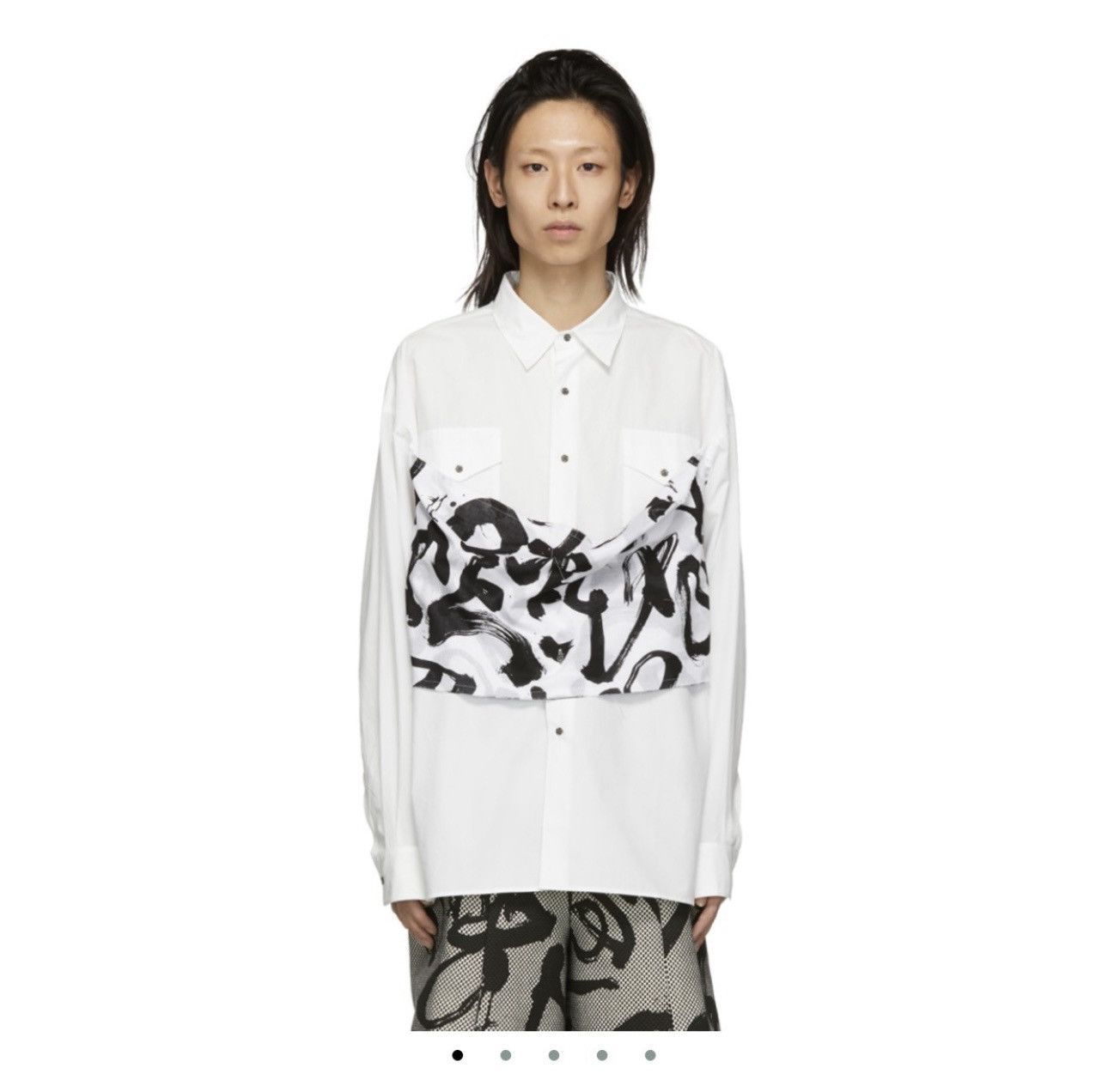 Kozaburo SS19 Calligracamo Overlay Boxy-Fit Shirt | Grailed