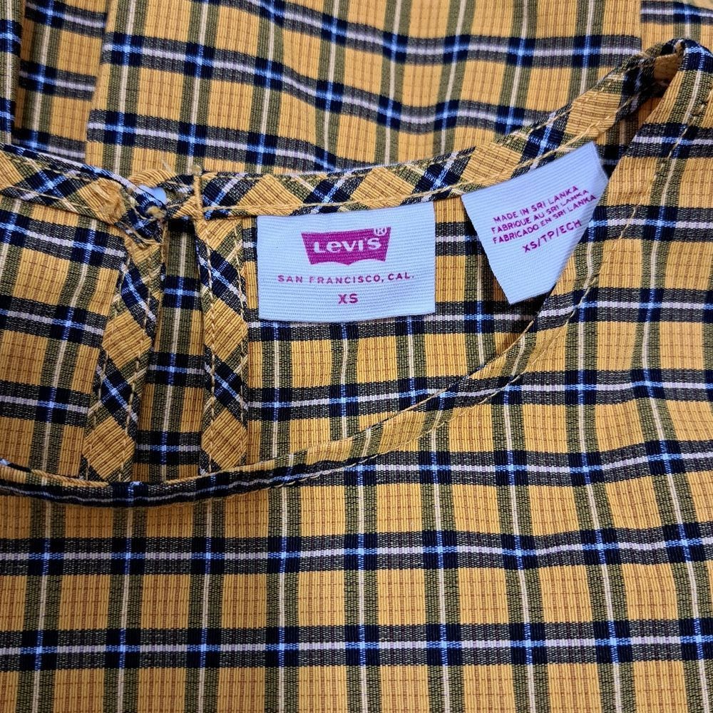 Levi's Levi's Aberdeen Tafetta Plaid Dress Buble Hem Oversized XS Mustard Size XS / US 0-2 / IT 36-38 - 5 Thumbnail