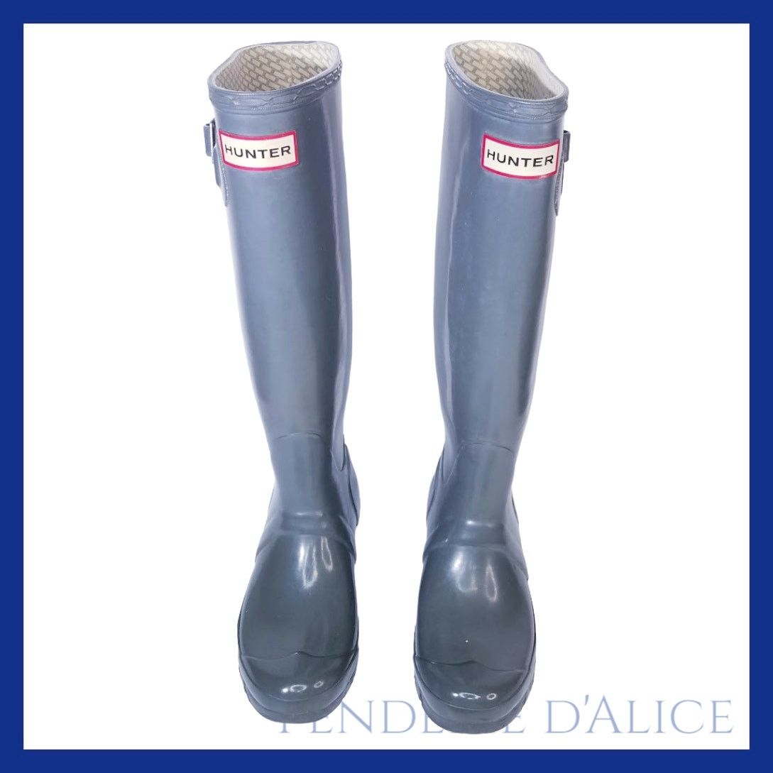 Hunter Women's Original Tall Gloss Rain Boots Green sz 5 EU 35.5 Size US 5 / IT 35 - 1 Thumbnail