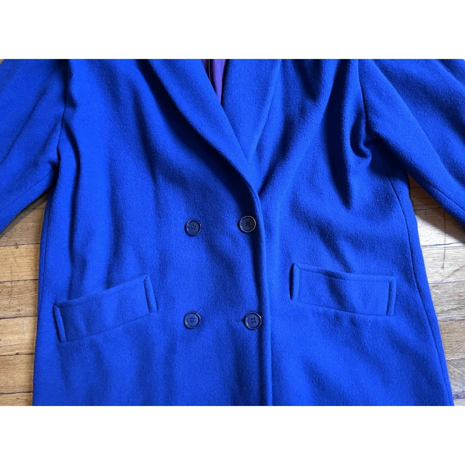 Vintage VINTAGE Noble Fashions Wool Trench Coat Woman’s 14 Blue 90s USA Made Size XL / US 12-14 / IT 48-50 - 4 Thumbnail