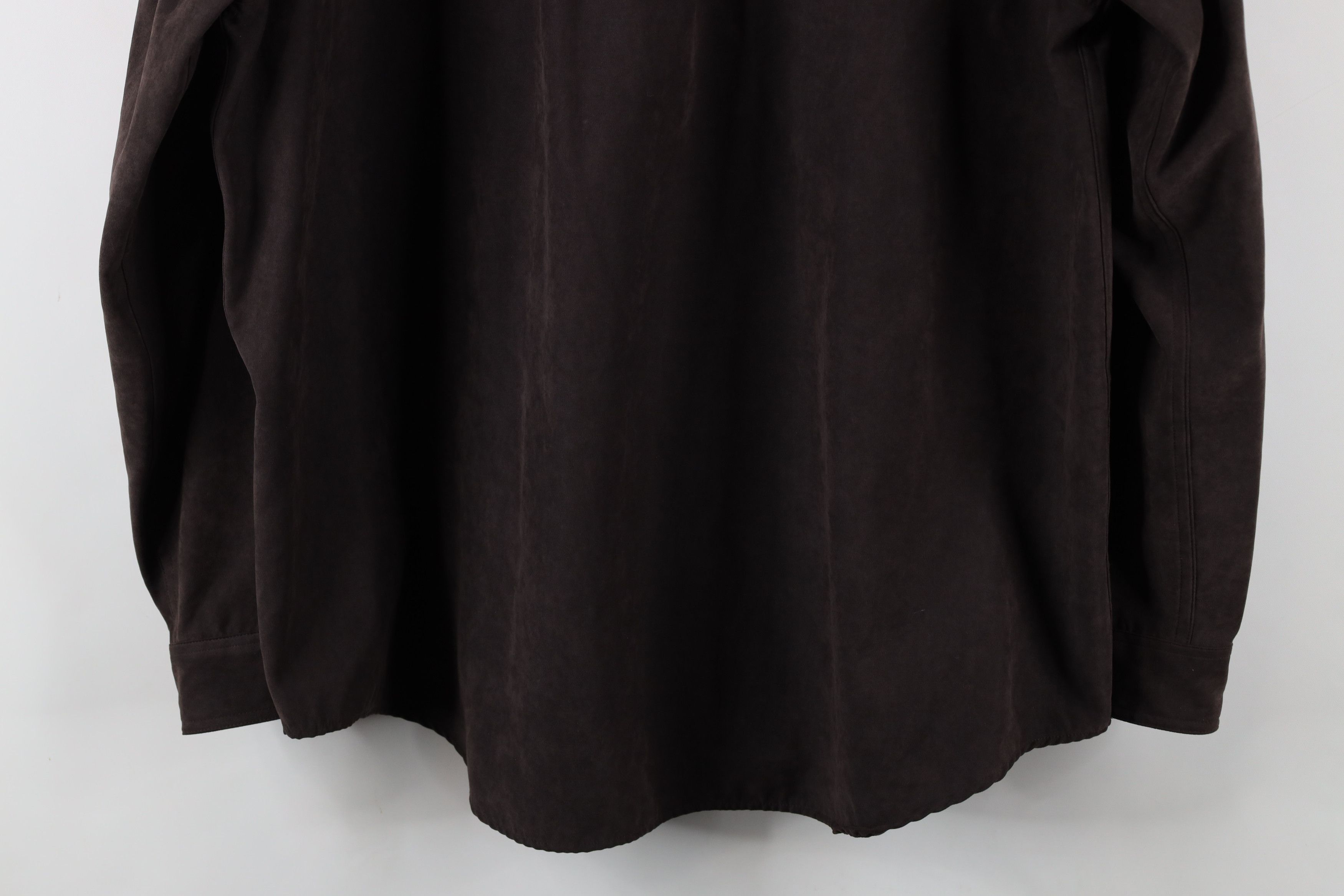 Vintage Vintage 90s Streetwear Collared Button Shirt Dark Brown Size US XL / EU 56 / 4 - 11 Thumbnail