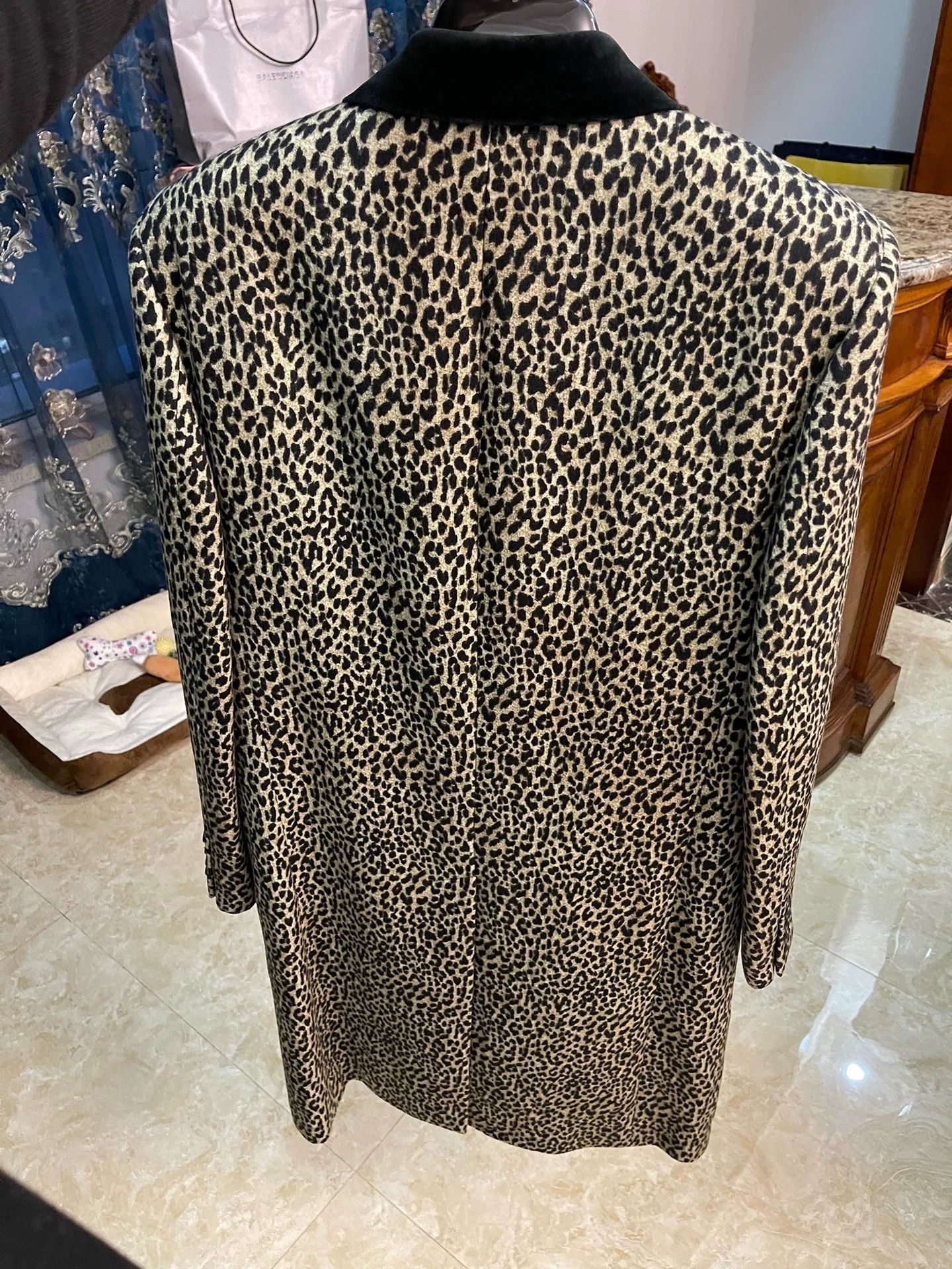 Saint Laurent Paris SLP Runway Coat 48 Black Corduroy Collar Leopard Size US M / EU 48-50 / 2 - 2 Thumbnail