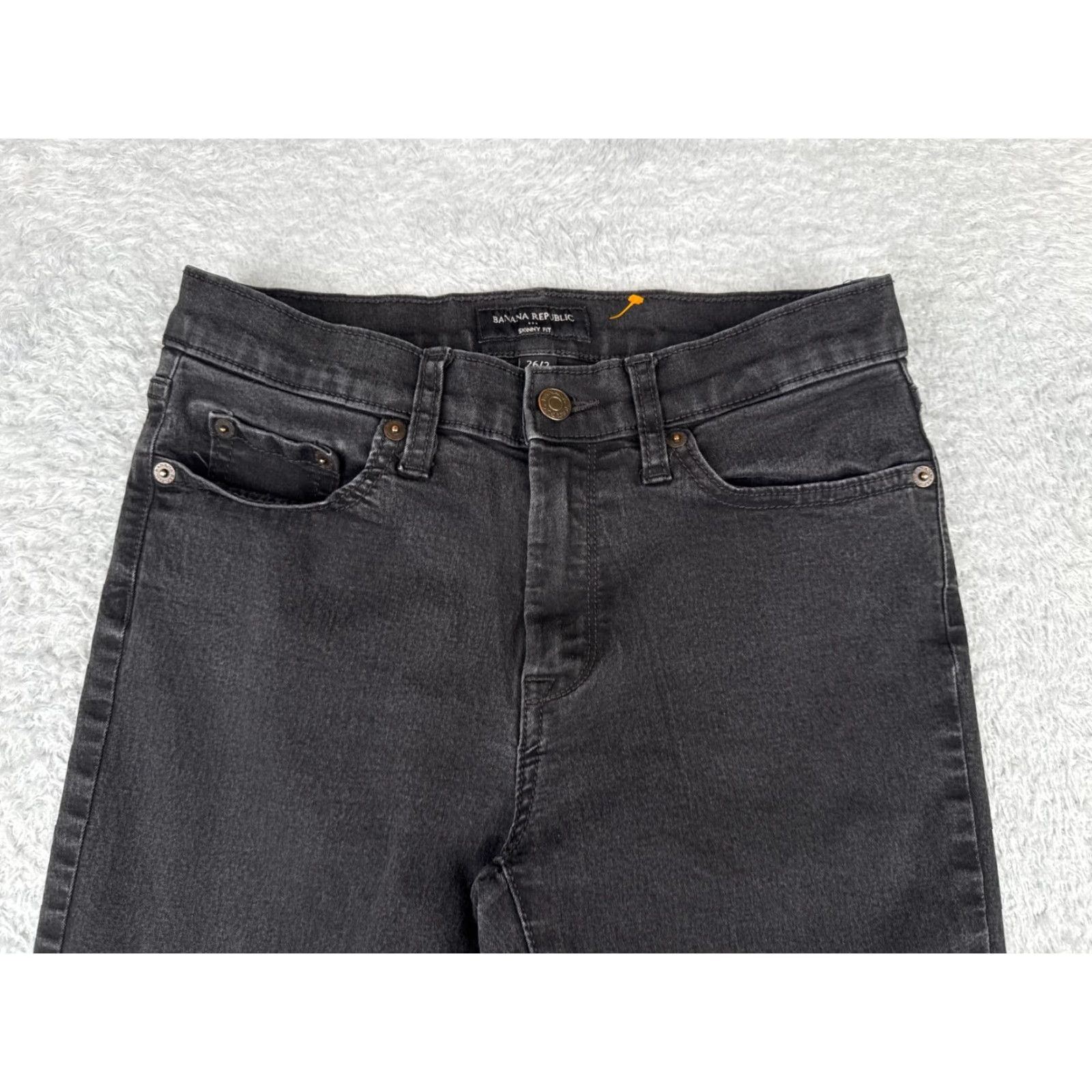 Banana Republic Banana Republic Women's Jeans Skinny Fit Mid Rise Black Denim 26x27 Cotton Stretch 2010s Fall Winter Girls Size 26" / US 2 / IT 38 - 4 Thumbnail