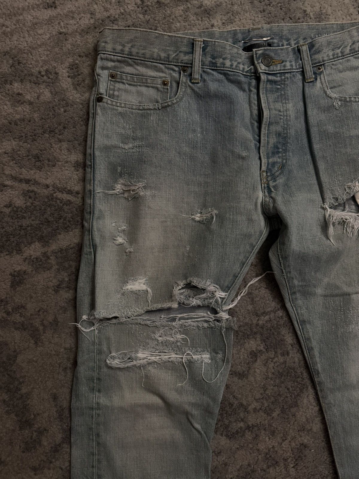 Saint Laurent Paris SLP FW14 Hedi D01 Crash Denim Size US 34 / EU 50 - 5 Thumbnail