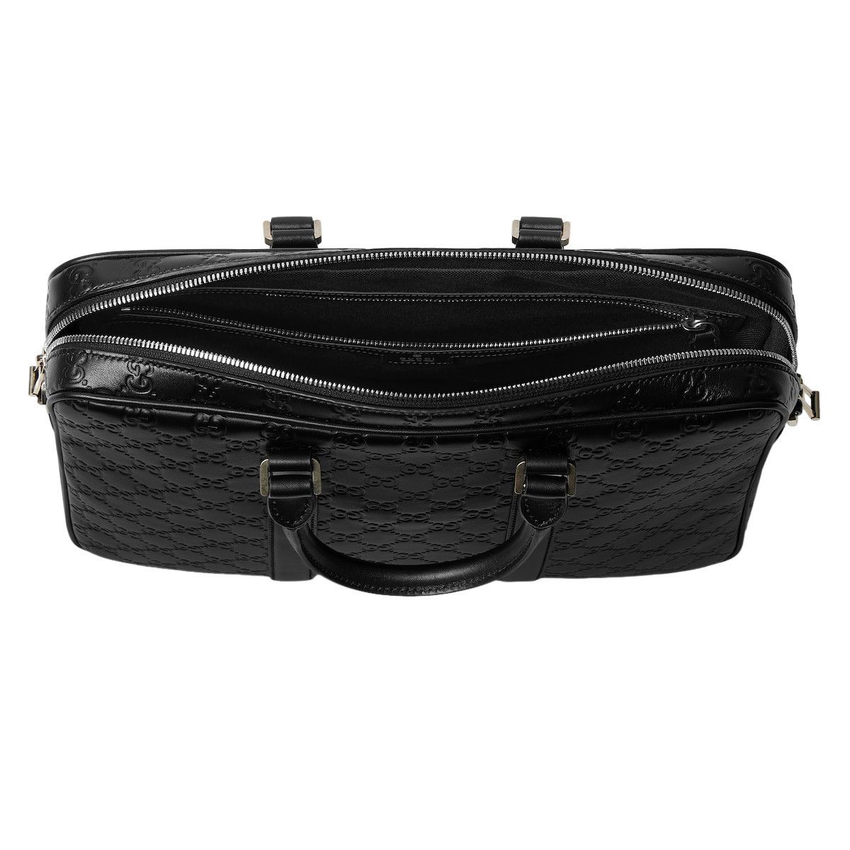 Gucci GUCCI $2980 GG Emblem Large Black Briefcase New & Authentic Size ONE SIZE - 5 Thumbnail
