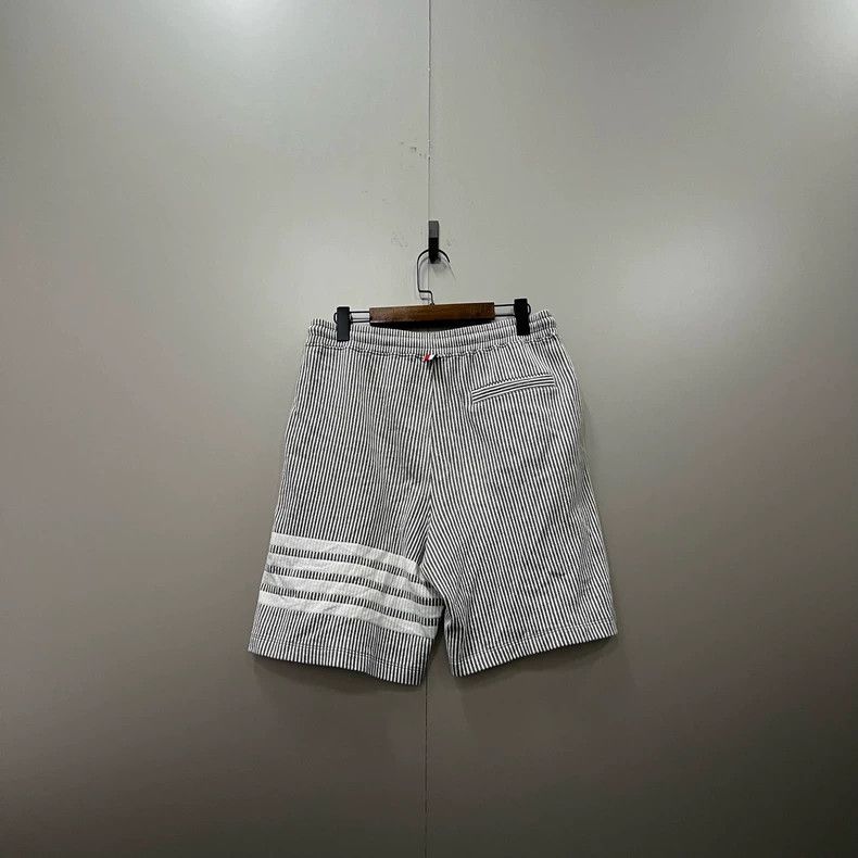 Thom Browne Thom browne Gray striped printed drawstring shorts 2503-Nex Size US 29 - 2 Thumbnail