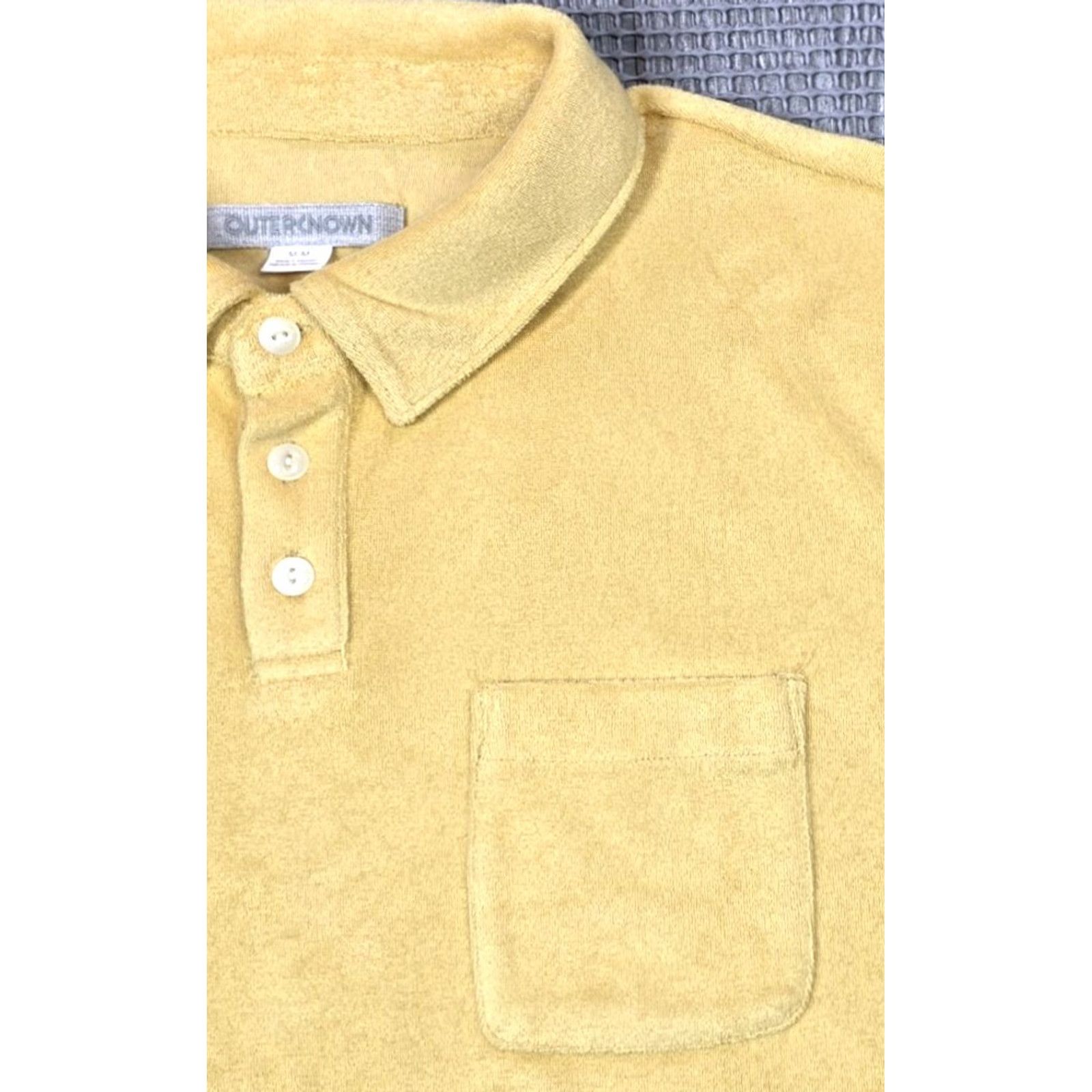 Outerknown Outerknown Polo Shirt Terrycloth High Tide Yellow Pocket Men’s M Short Sleeve Shirt Mens Yellow Pocket High Tide Beach Classic 90s? Size US M / EU 48-50 / 2 - 3 Thumbnail