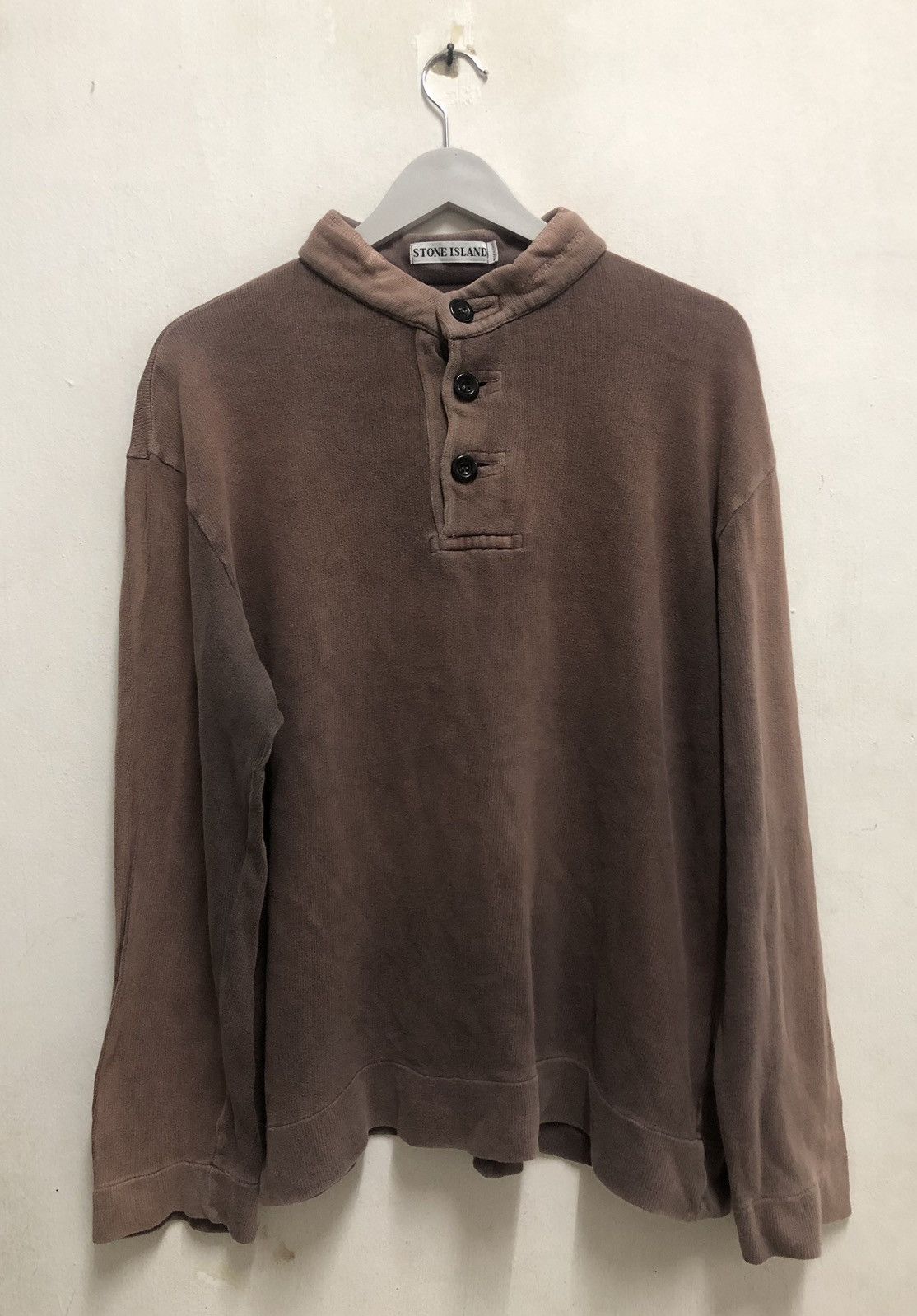 Stone Island × Vintage Vtg Stone Island Button Up Fleece Sweatshirt Size US XL / EU 56 / 4 - 1 Thumbnail
