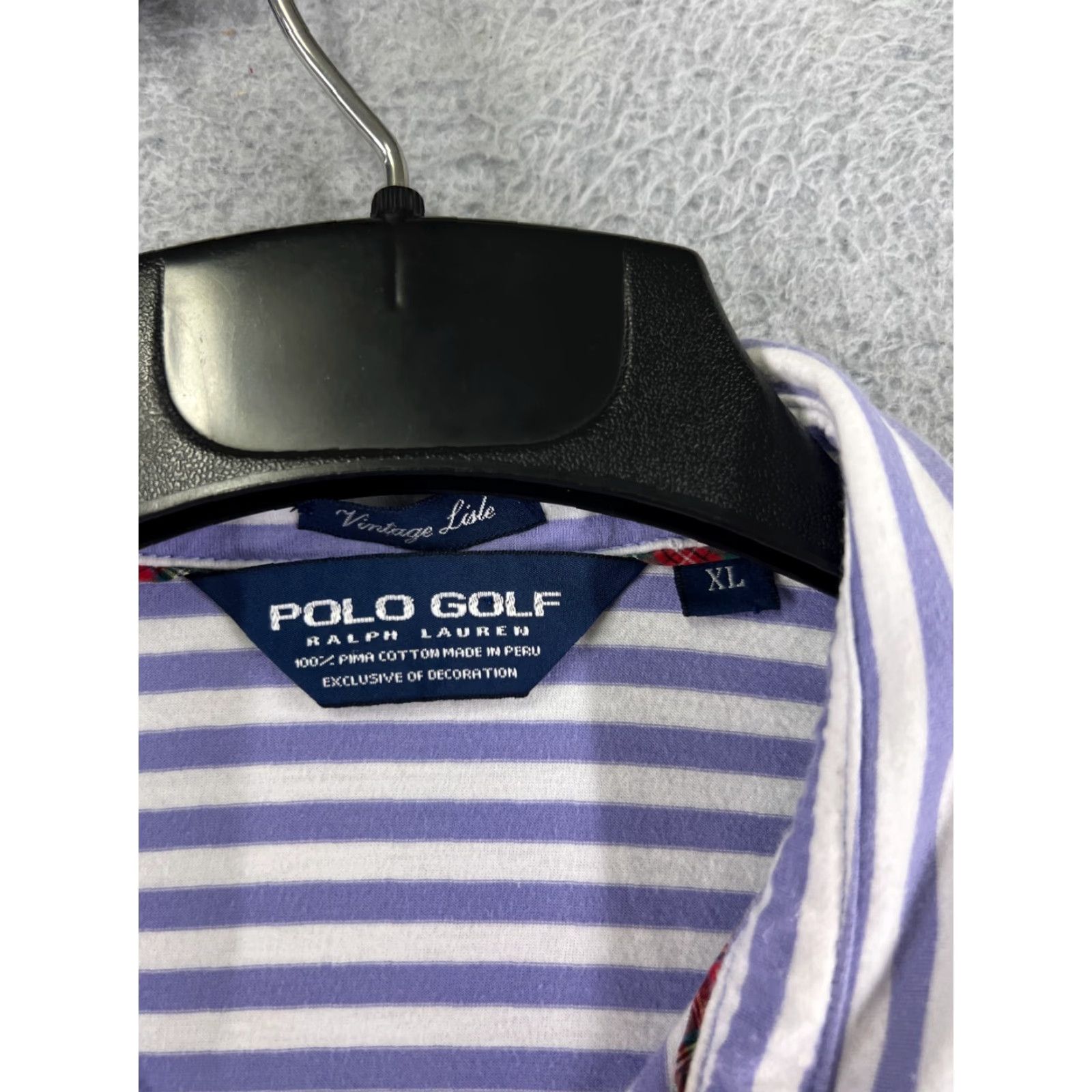 Ralph Lauren VINTAGE Ralph Lauren Polo Shirt Mens XL Blue Striped Cotton Golf 44 Chest 28 in Short Sleeve Slim Size US XL / EU 56 / 4 - 3 Thumbnail