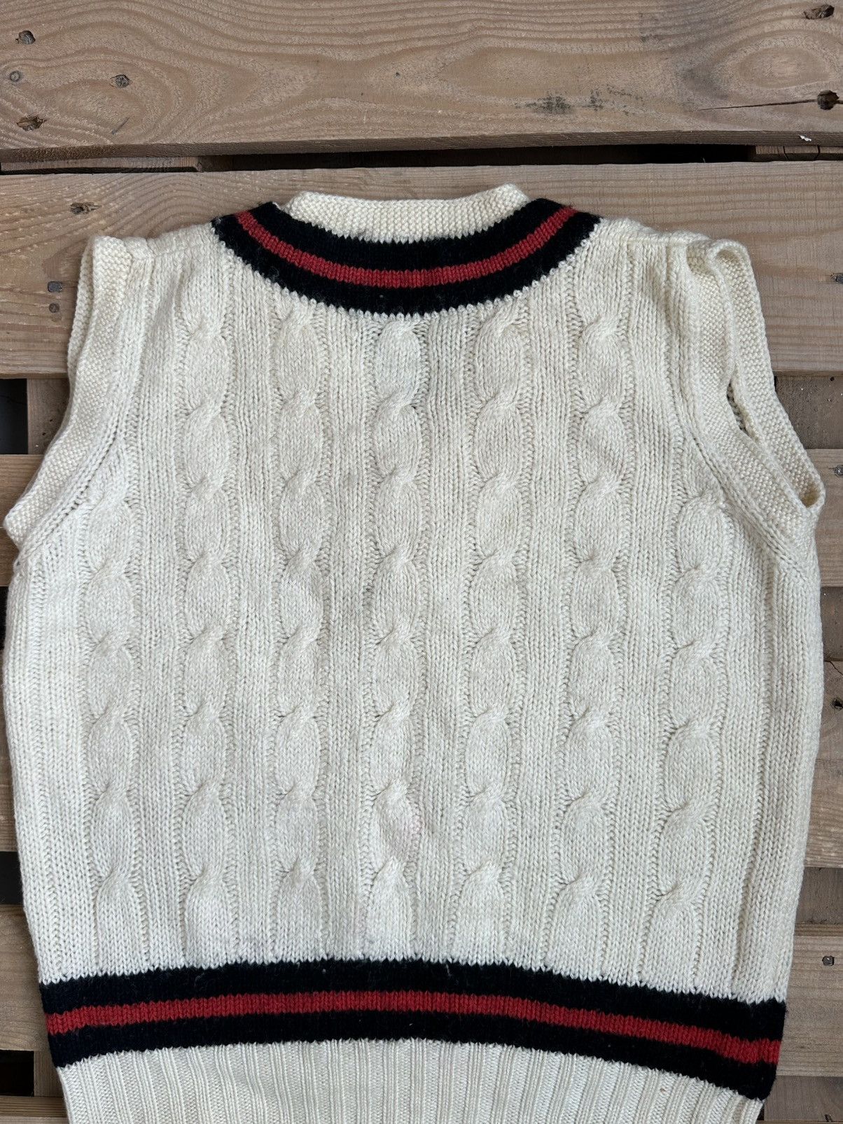 Vintage Vintage Distressed Knit Wool Vest Size M / US 6-8 / IT 42-44 - 10 Thumbnail
