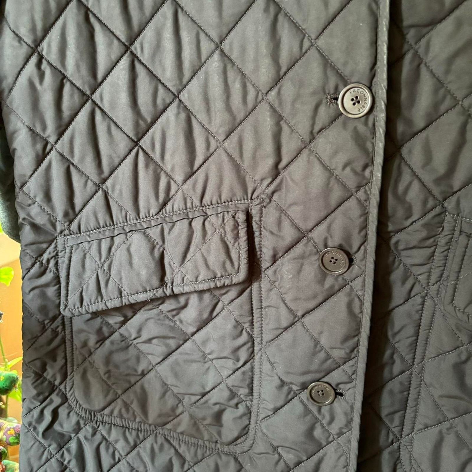 Faconnable Facconable Quilted Light Puffer Coat Black Cord Collar Large Size L / US 10 / IT 46 - 5 Thumbnail