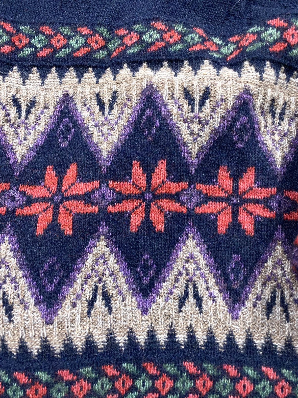 Vintage Rare! Vintage 90’s Knit Pattern Cardigan Sweater Coogi Style Size US L / EU 52-54 / 3 - 18 Thumbnail