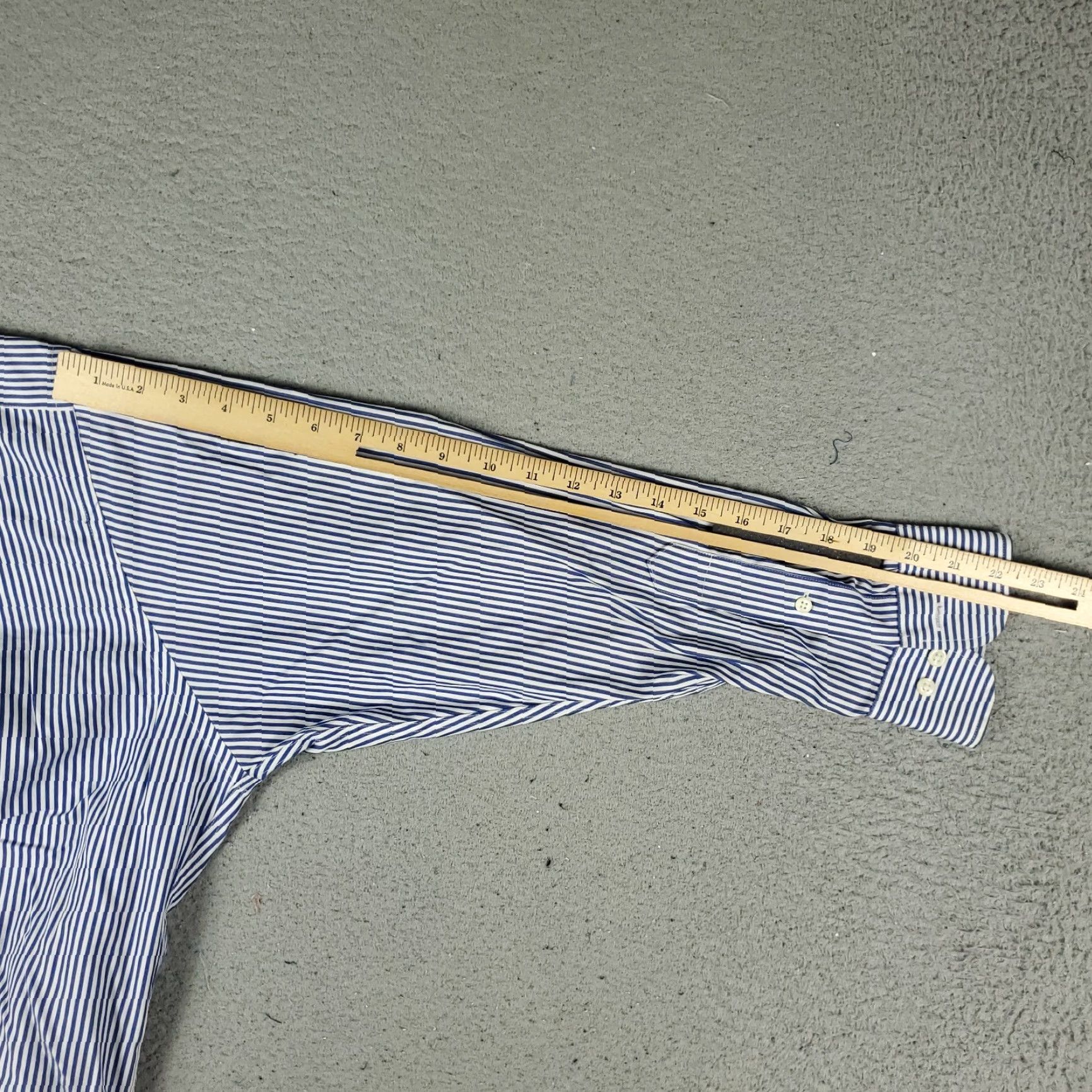 Ralph Lauren Ralph Lauren Dress Shirt Mens 16.5 Blue Striped Long Sleeve Button-Down Regular Fit Non-Iron Size 42R - 7 Thumbnail