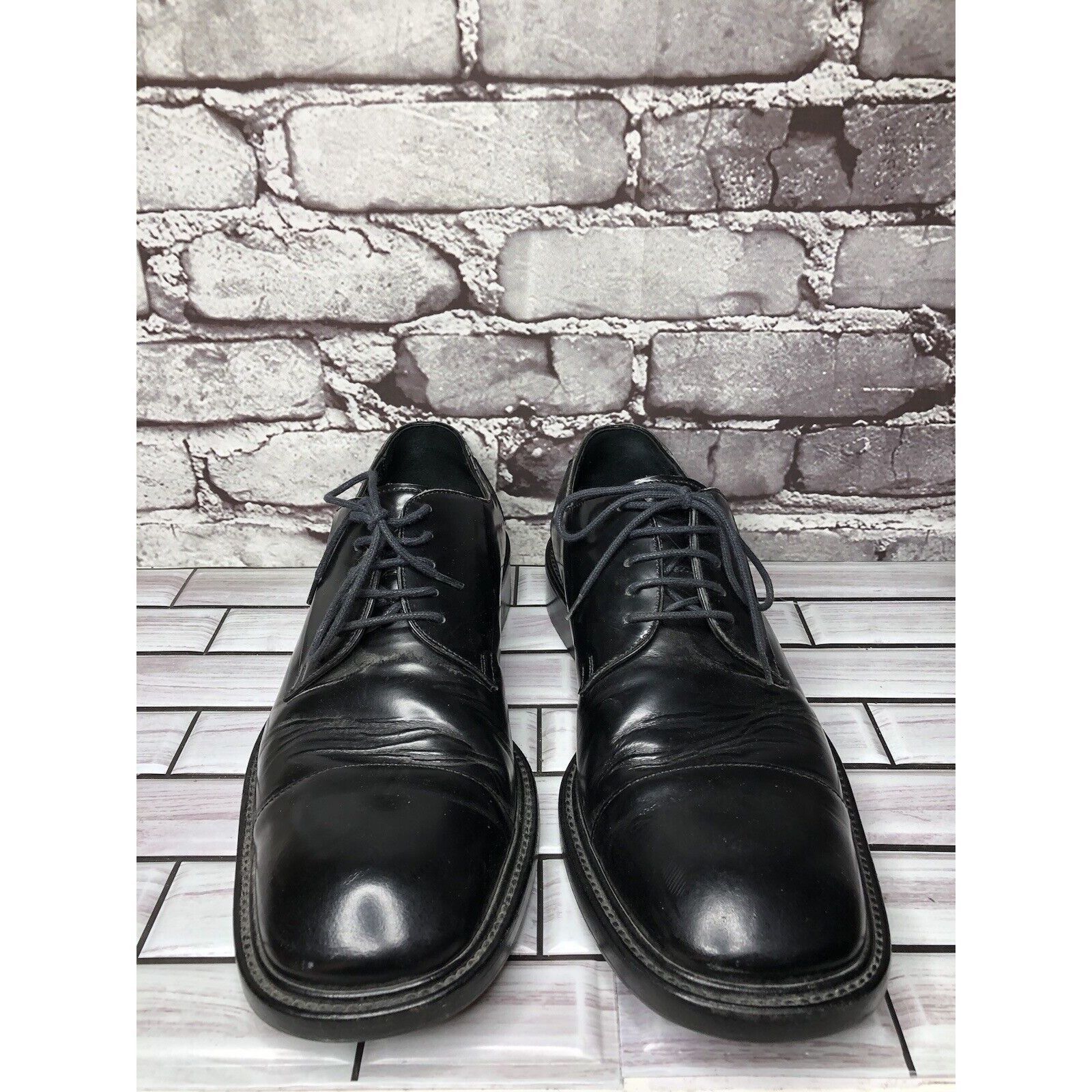 Other LAUDINO CACCIN Black Leather Cap Toe Oxfords Lace Dress Shoe Size US 9 / EU 42 - 16 Thumbnail