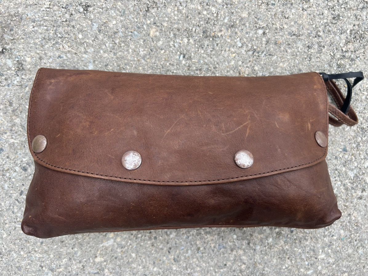 Leather Far Eastern Enthusiast Japan Patina Leather Clutch Bag Size ONE SIZE - 4 Thumbnail