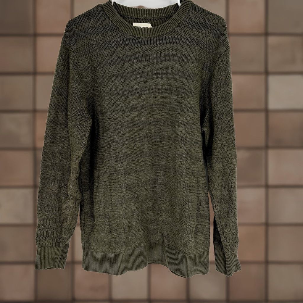 Taylor Stitch Taylor Stitch Sweater Mens L Army Green Mixed Stitch Hugo Crewneck Pullover Casual Womens? Mens Size US L / EU 52-54 / 3 - 1 Thumbnail