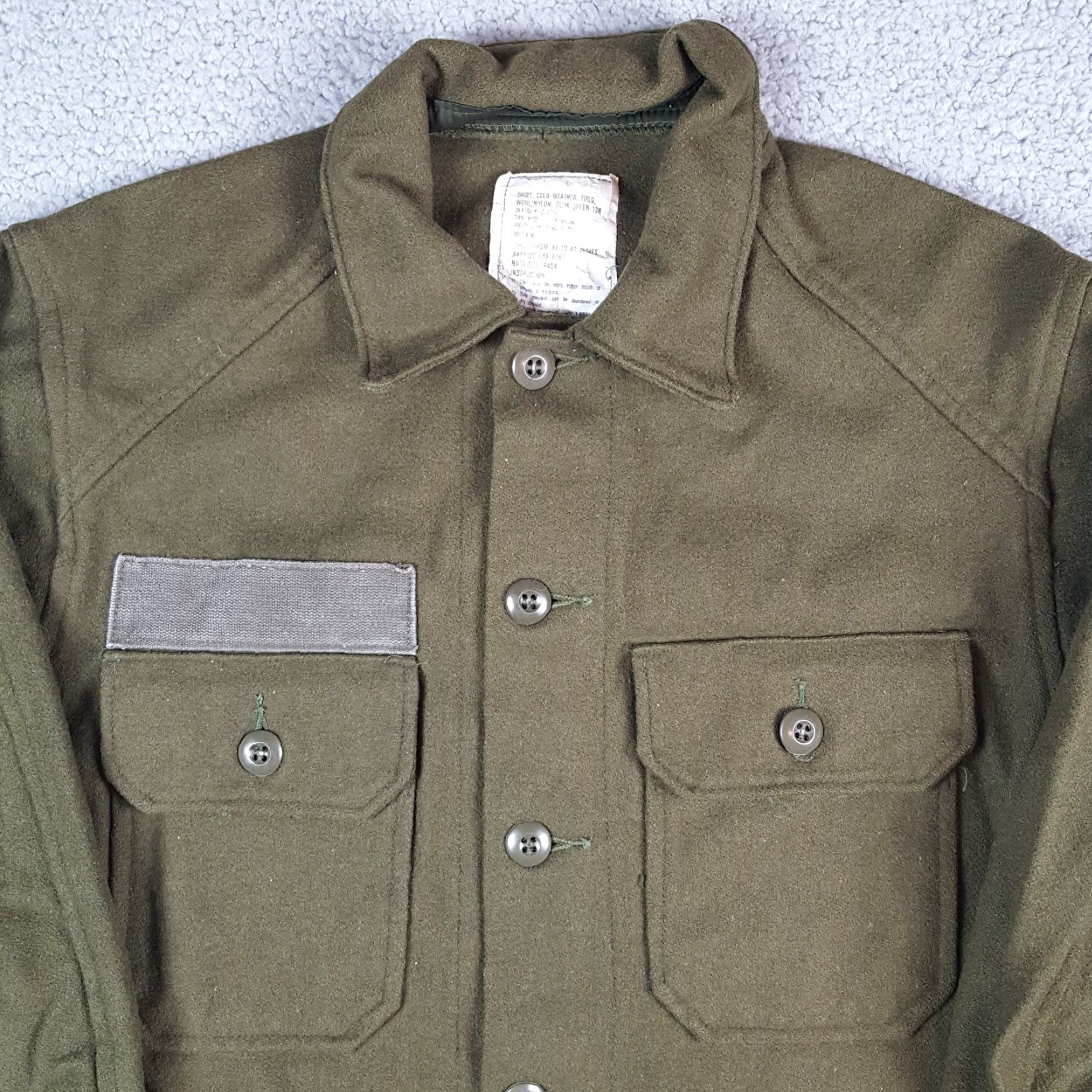 Vintage VINTAGE US Army OG-108 Wool Men's Size M Military Button Up Shirt Field Jacket Size US M / EU 48-50 / 2 - 2 Thumbnail