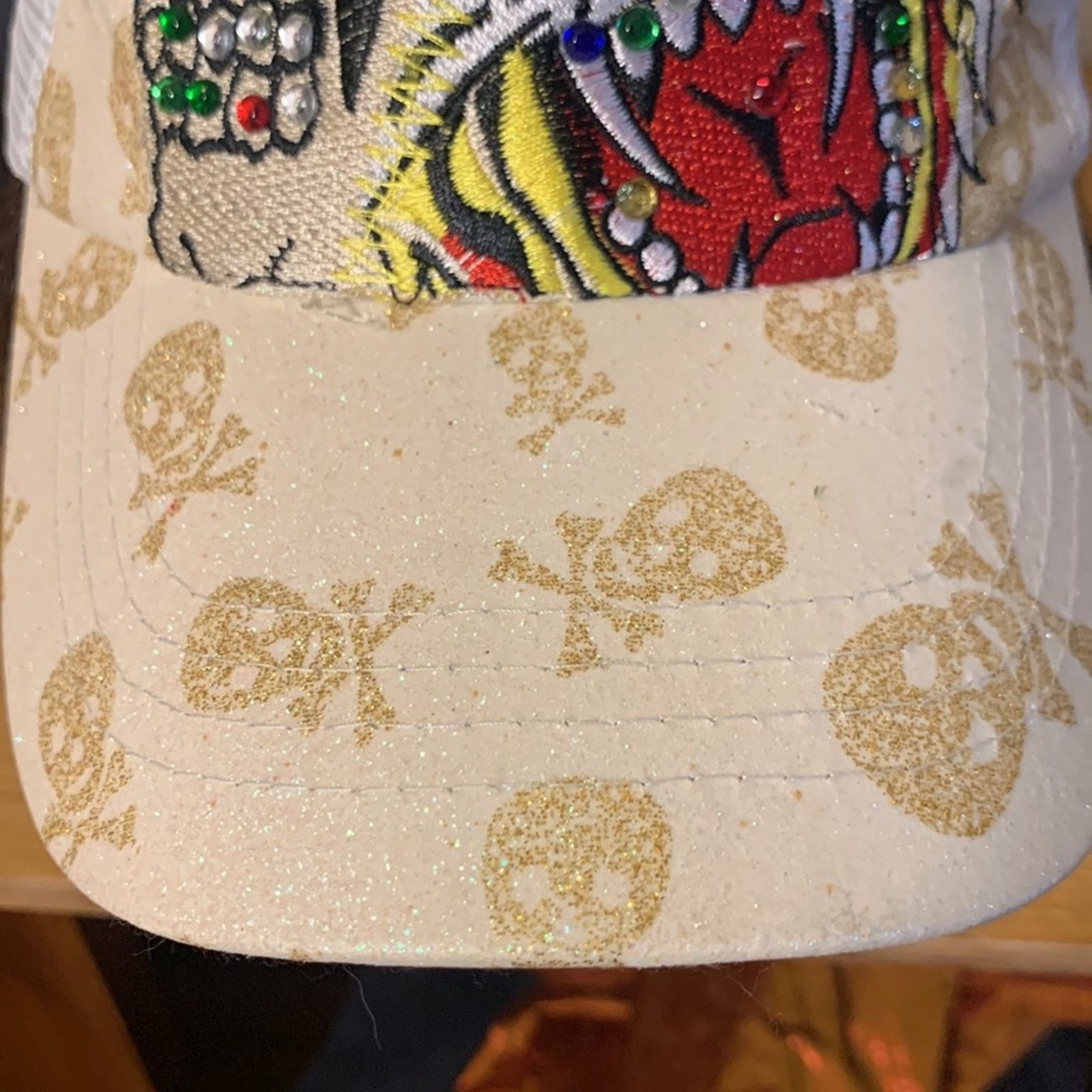 Vintage Bedazzled gems embroidery skulls,tiger baseball trucker hat Size ONE SIZE - 5 Thumbnail