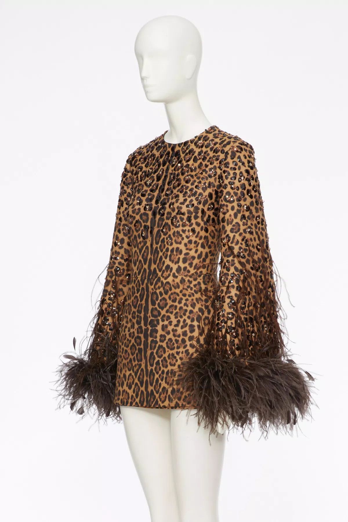 Valentino o1s1wg110426 Leopard-Print Mini Dress in Leopard Size XS / US 0-2 / IT 36-38 - 2 Thumbnail
