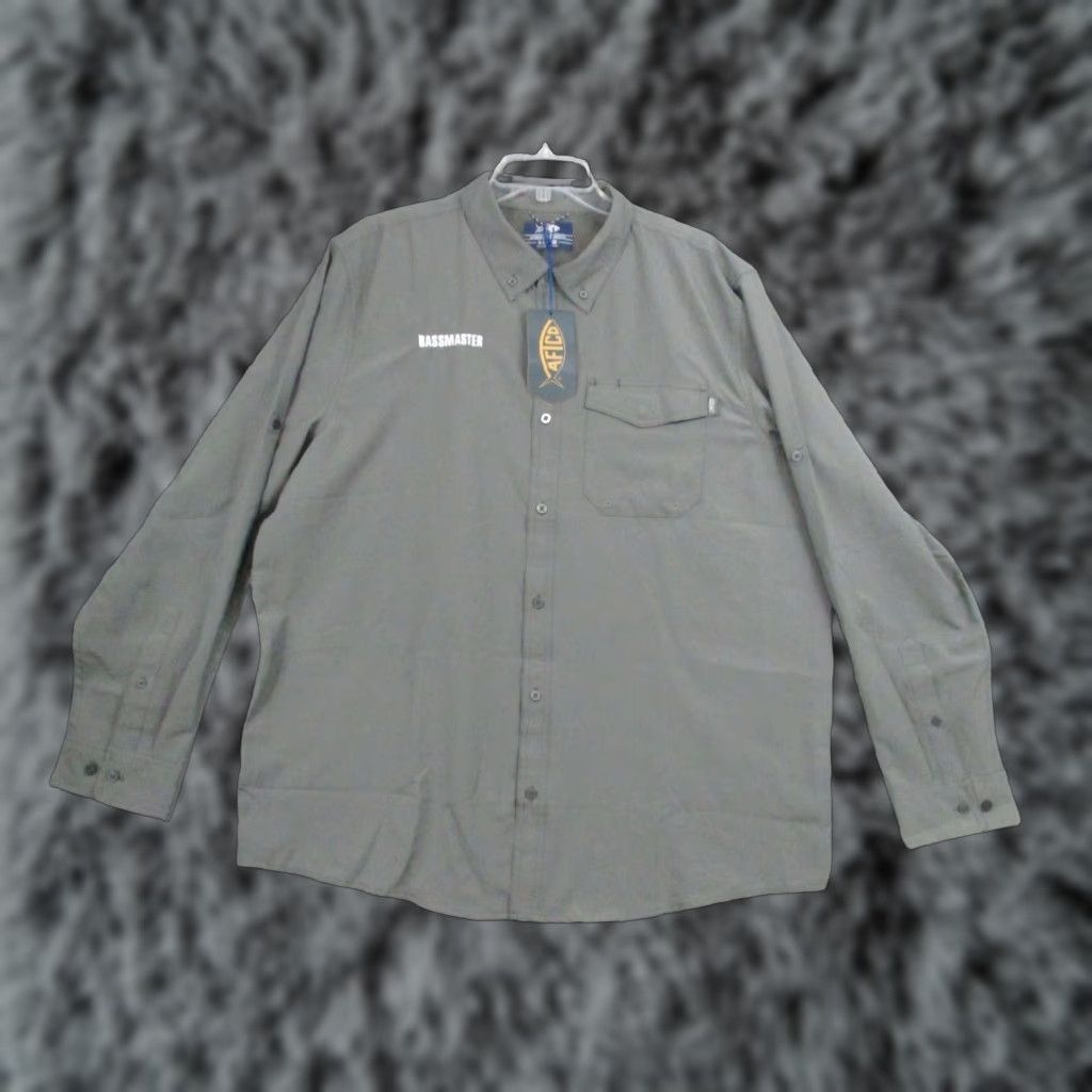 Vintage AFTCO Aftech Vented Shirt XL Bassmaster Fishing Gray Mens Size US XL / EU 56 / 4 - 1 Thumbnail