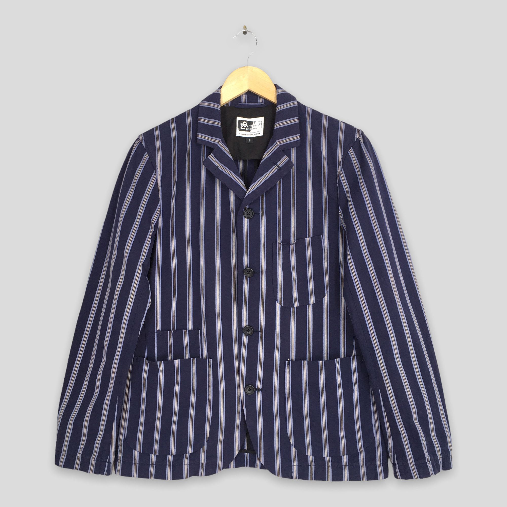 Engineered Garments Engineered Garments Men Casual Blue Striped Coat Small Size US S / EU 44-46 / 1 - 1 Thumbnail