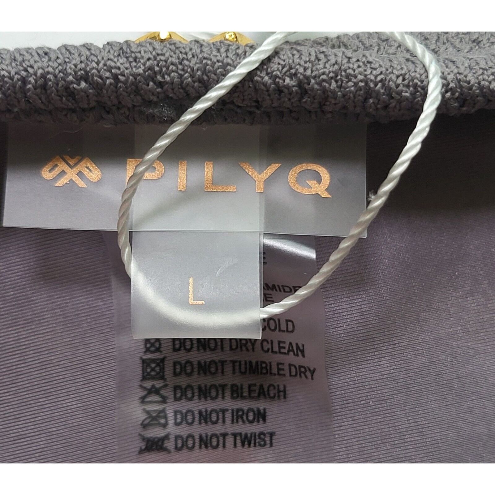 Other NWT PILYQ Reef Smocked Full Bikini Bottom Grey PQ Swim Size L / US 10 / IT 46 - 9 Thumbnail