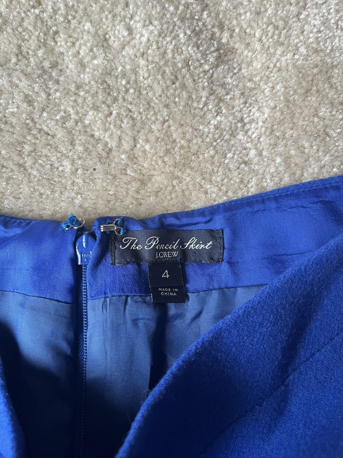 J.Crew J.Crew The Pencil Skirt Wool Blue Size 26" / US 2 / IT 38 - 2 Thumbnail