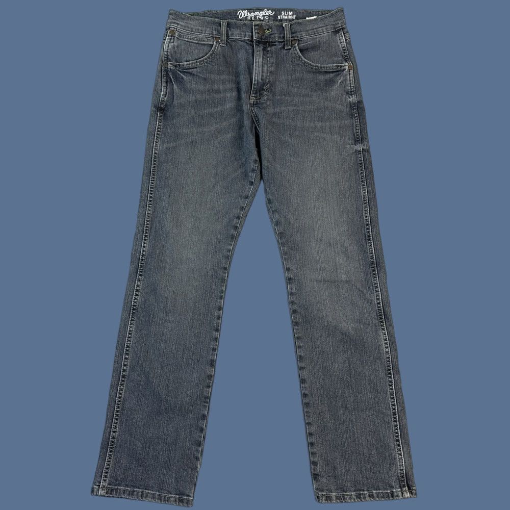 Wrangler Wrangler Retro Jeans Mens 30x31 Dark Wash Slim Straight Western Cowboy Rodeo Denim 5-Pocket Button Vintage USA Cowboy Western Mens Size US 30 / EU 46 - 1 Thumbnail
