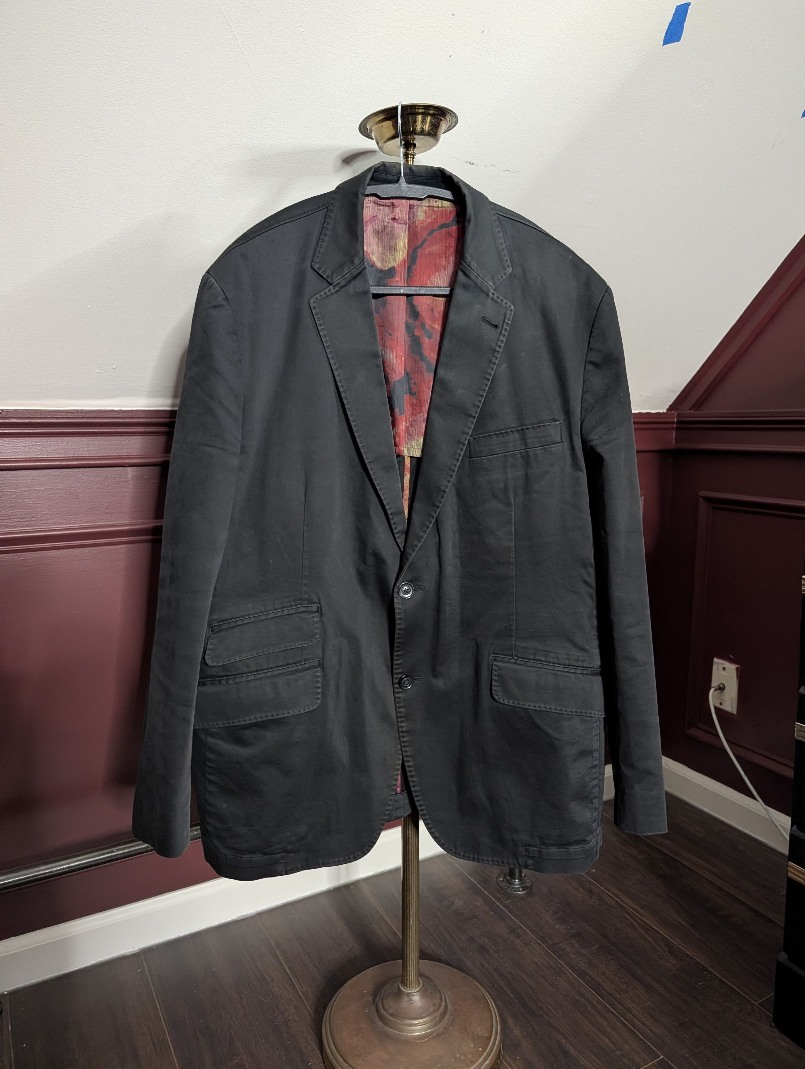 Other KROON Black corduroy trim floral lined stacked pocket jkt Size 42R - 1 Thumbnail